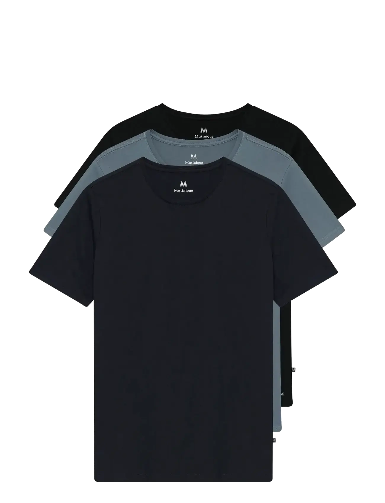 Matinique - MAJermane 3-pack - basic t-shirts - black/dk navy/stormy weather - 1