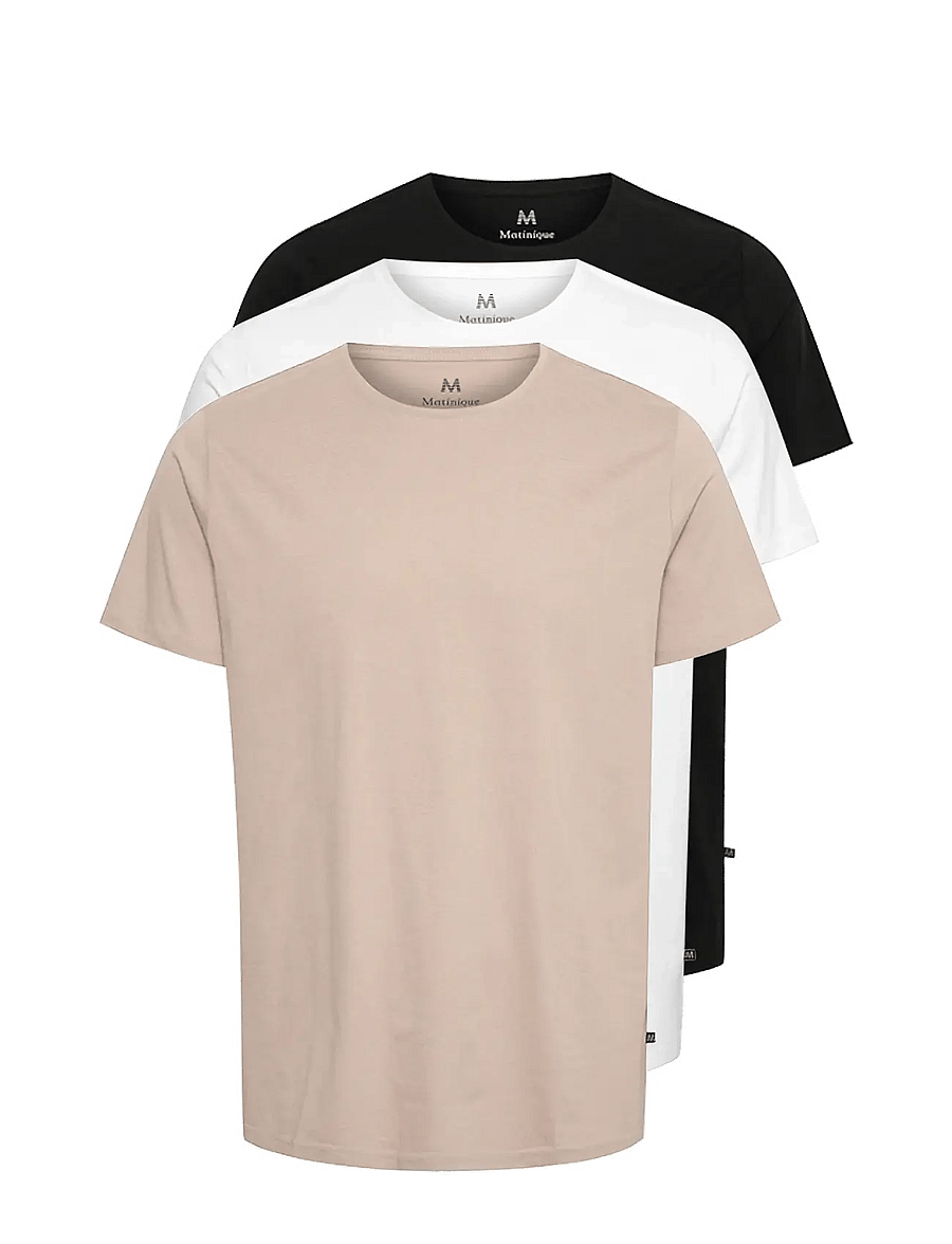 Matinique - MAJermane 3-pack - multipack t-shirts - black / white / simply taupe - 1