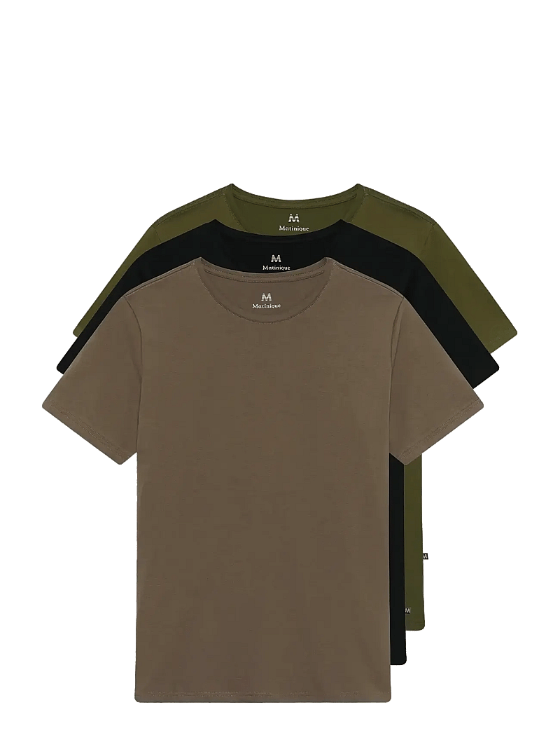 Matinique - MAJermane 3-pack - multipack t-shirts - black/olive night/morel - 1