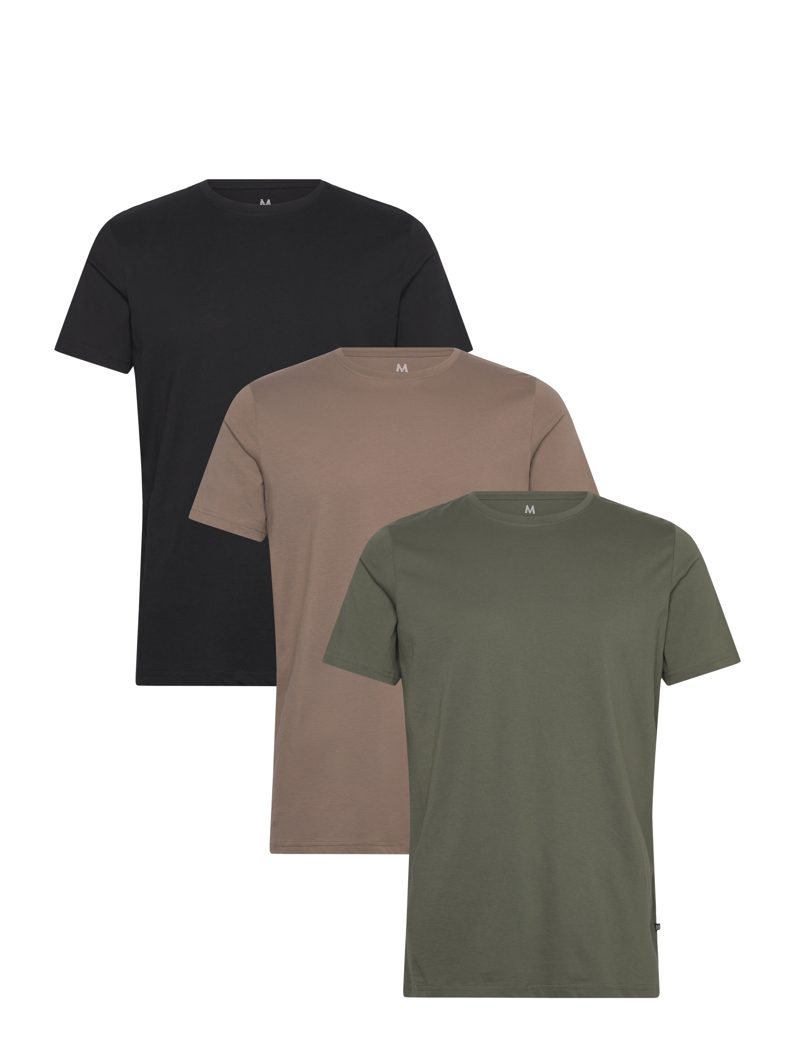 Matinique MAJermane 3-pack - T-Shirts - BLACK/THYME/WALNUT / khaki/green