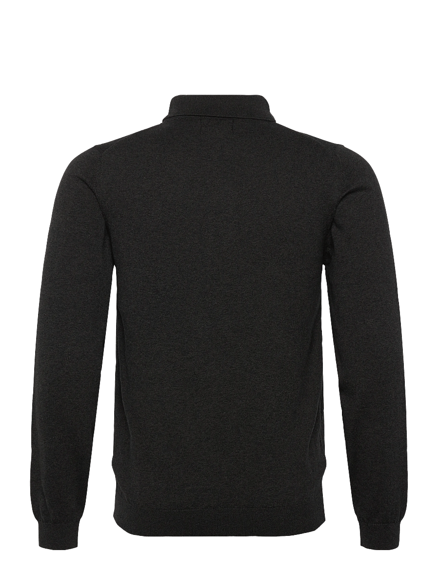 Matinique - MAklint OC - long-sleeved knitted polos - dark grey melange - 2