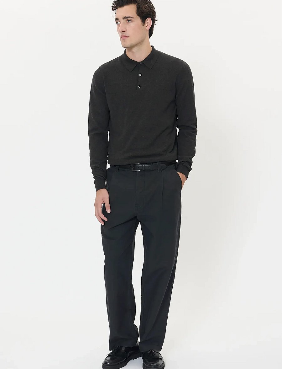 Matinique - MAklint OC - long-sleeved knitted polos - dark grey melange - 3