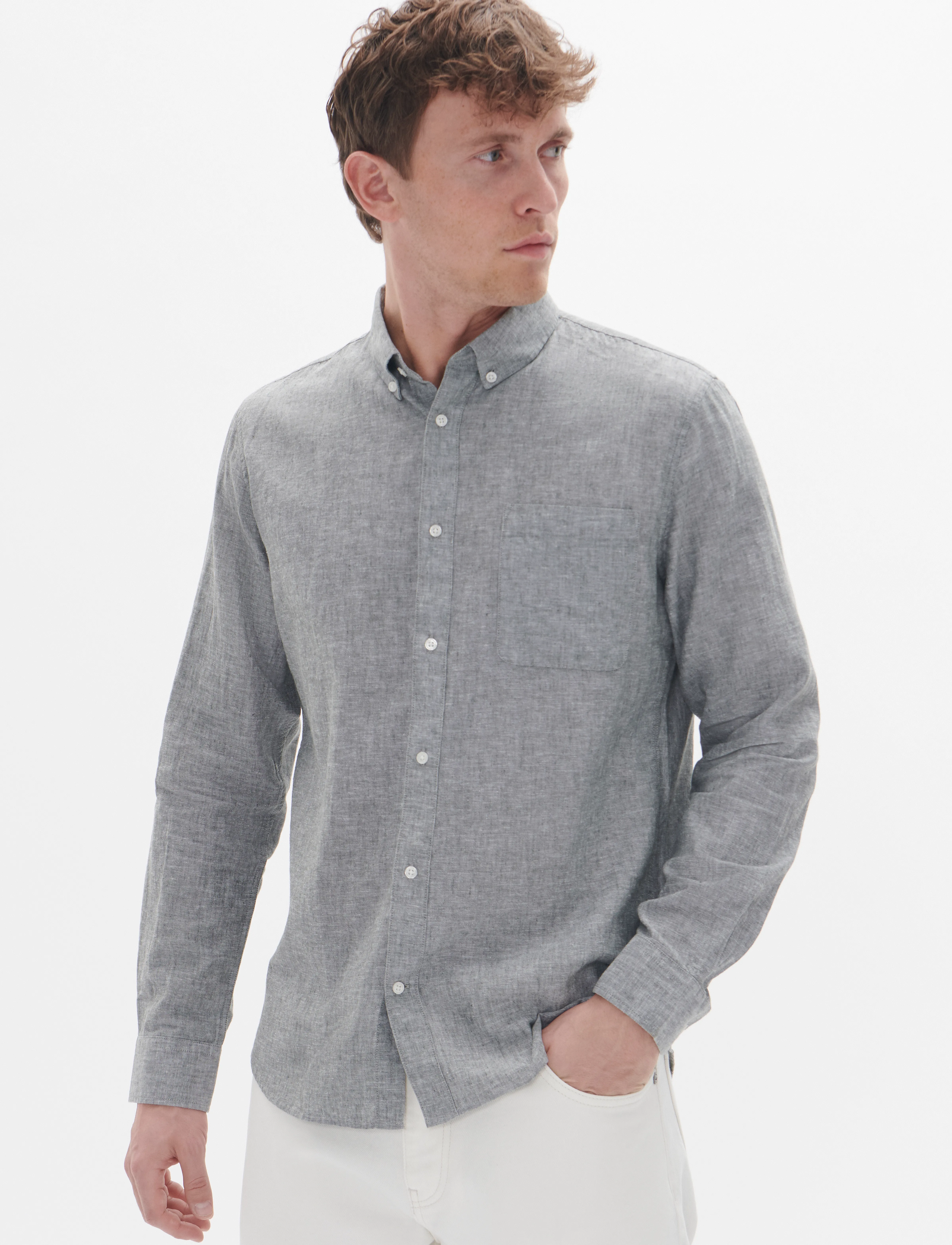Matinique MAtrostol BD - Leinenhemden - THYME / grey