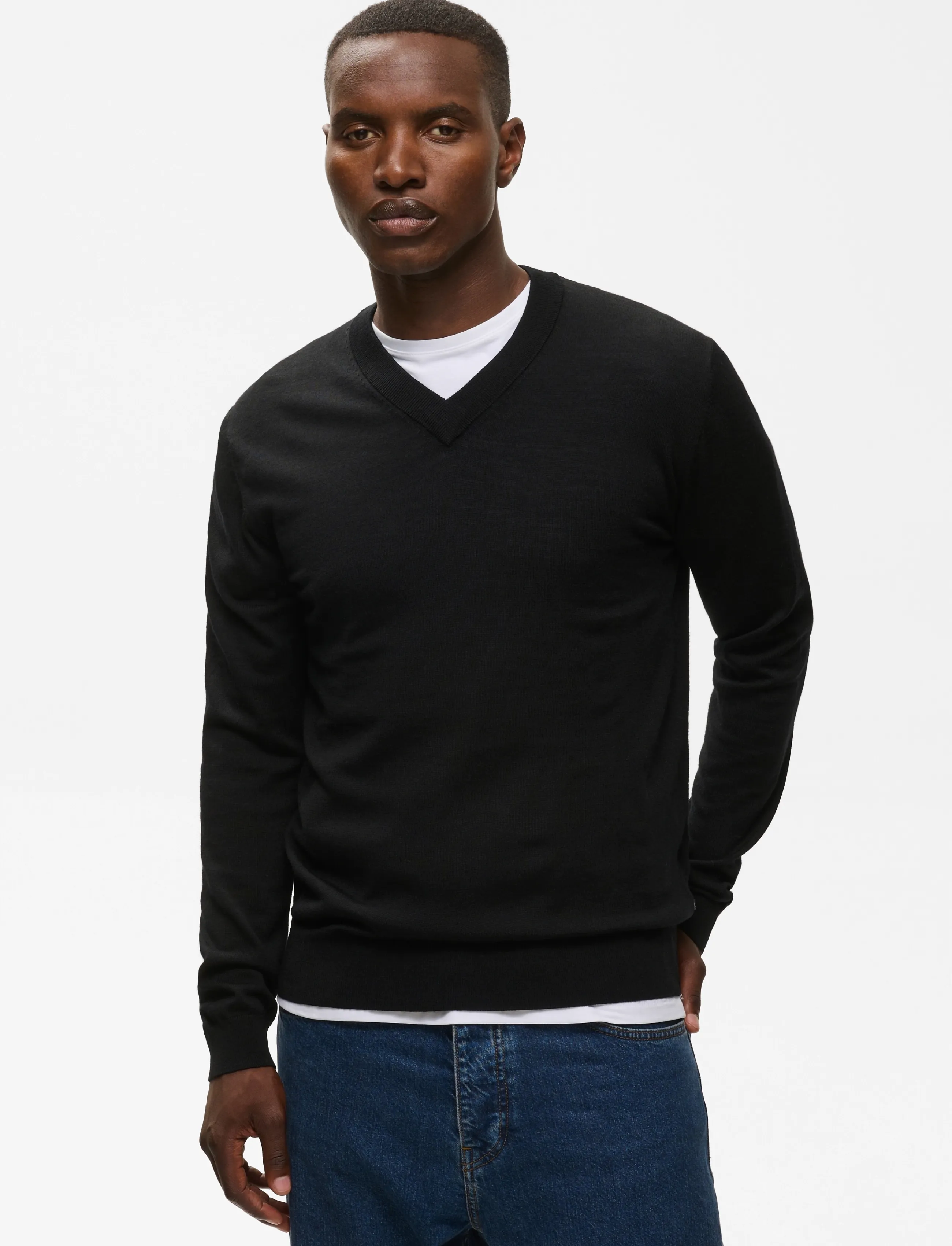 Matinique Maviggo, S, Knitwear, Schwarz - V-necks, Männerswear