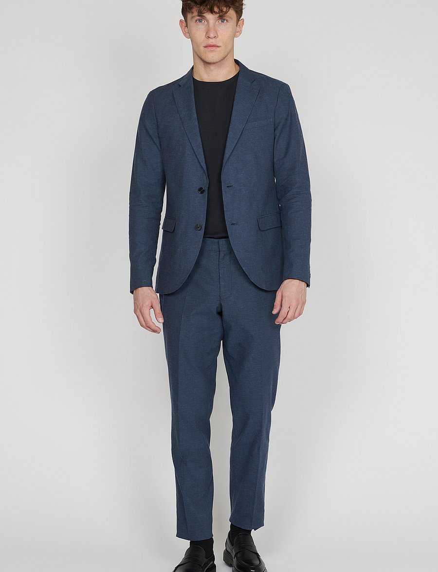 Matinique - MAlas - lininės kostiuminės kelnės - dark navy - 4