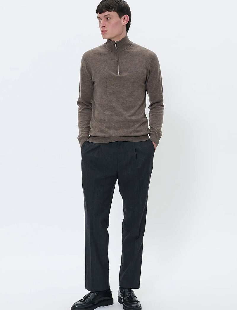 Matinique - MAmason SZ - pullover mit halbem reißverschluss - brown soil melange - 3