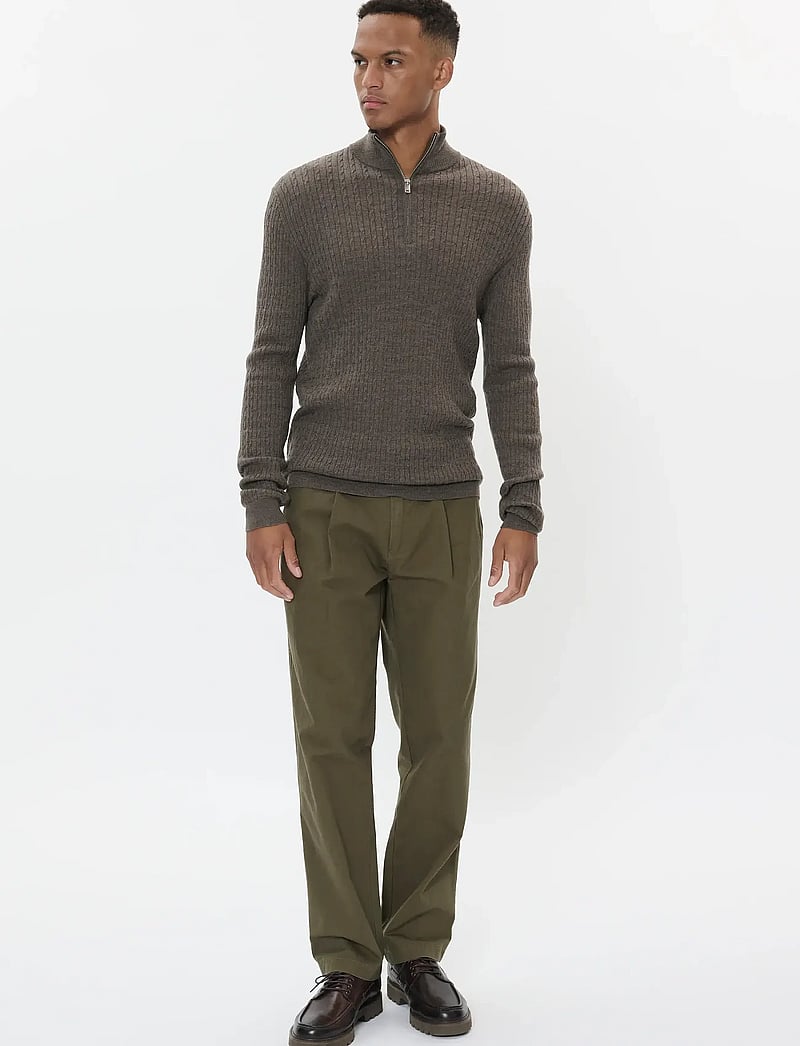 Matinique - MAmason SZ cabel - pullover mit halbem reißverschluss - brown soil melange - 2
