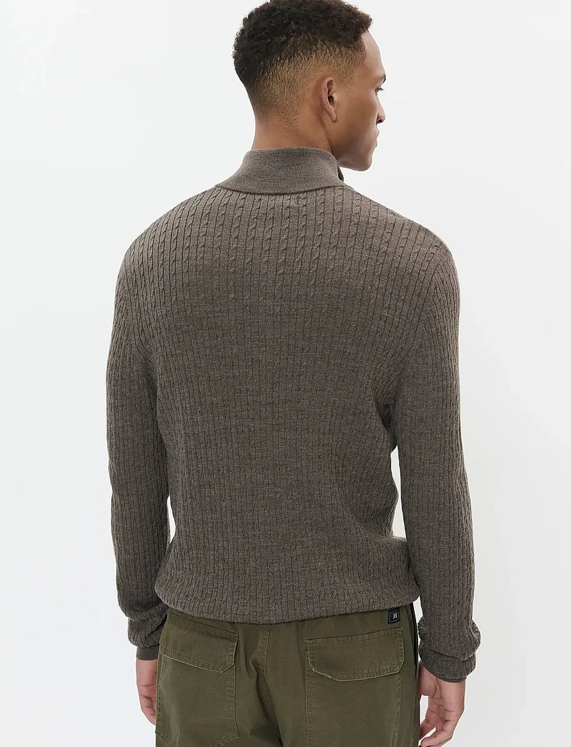 Matinique - MAmason SZ cabel - pullover mit halbem reißverschluss - brown soil melange - 3