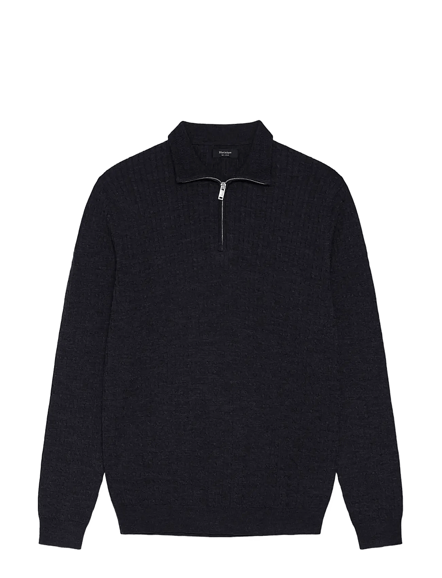 Matinique - MAmason SZ cabel - pullover mit halbem reißverschluss - dark grey melange - 1