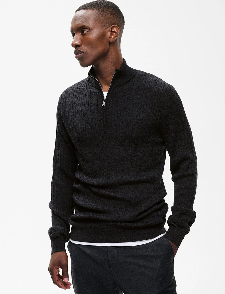 Matinique - MAmason SZ cabel - half zip-tröjor - dark grey melange - 0