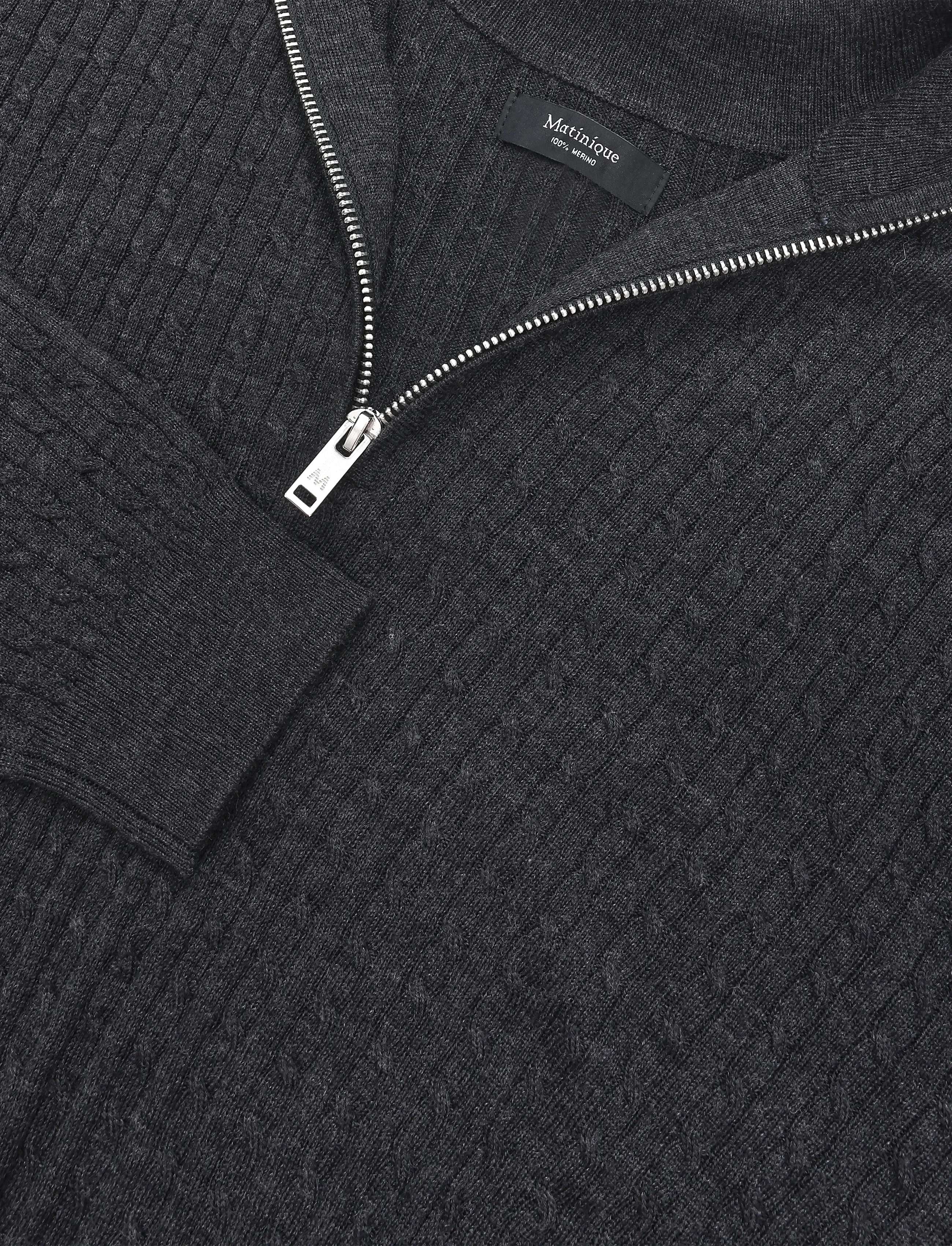 Matinique - MAmason SZ cabel - half zip-tröjor - dark grey melange - 5