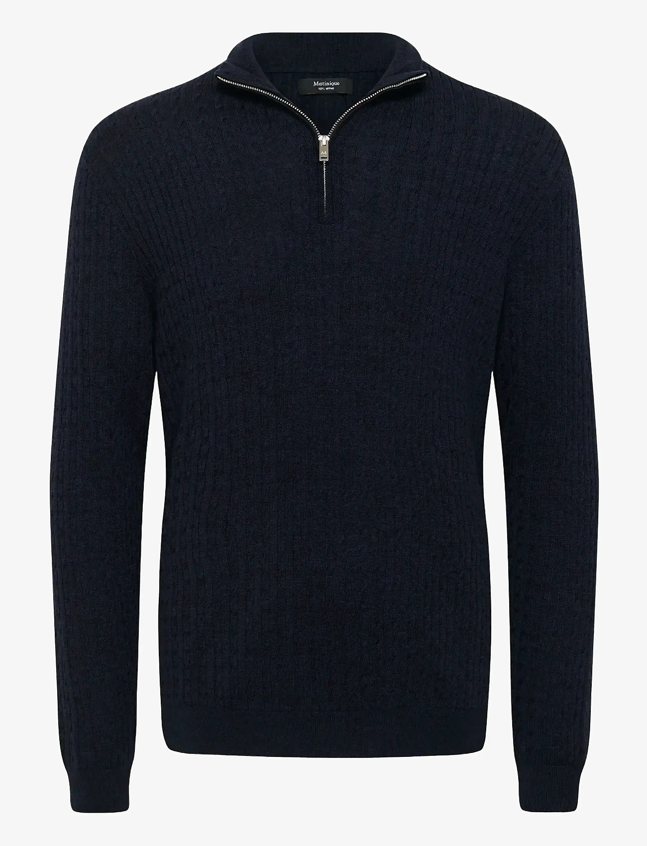 Matinique - MAmason SZ cabel - half zip jumpers - dark navy melange - 1