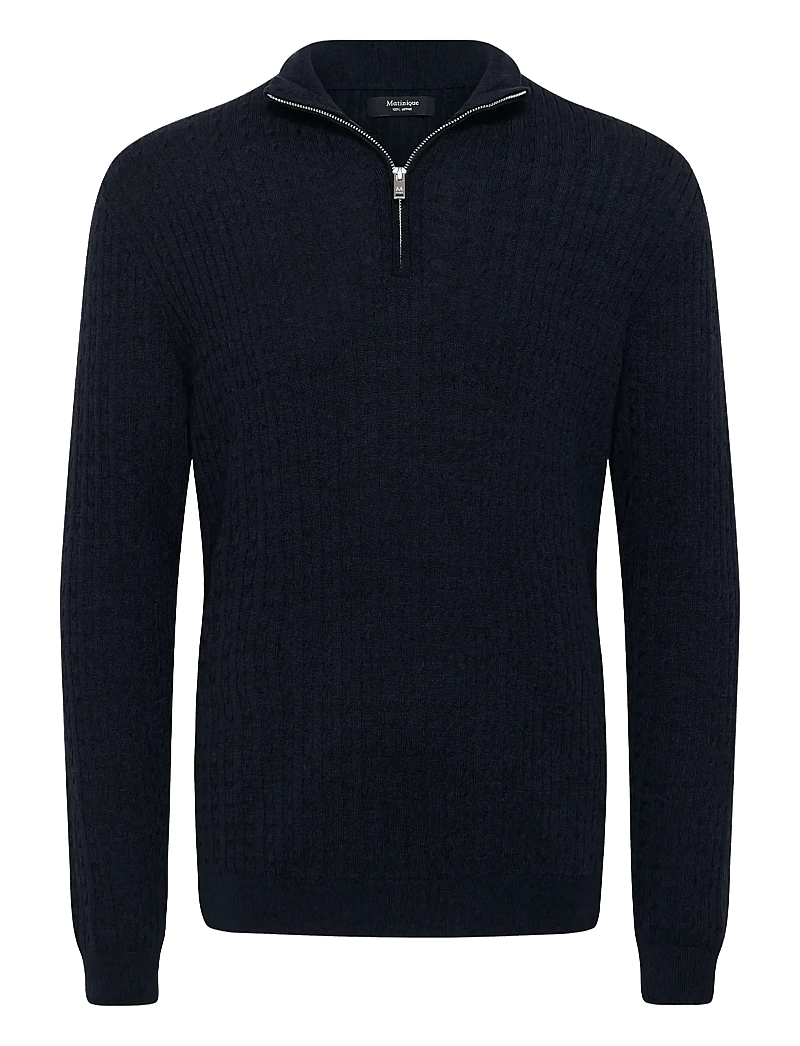 Matinique - MAmason SZ cabel - neuleet joissa puolipitkä vetoketju - dark navy melange - 1