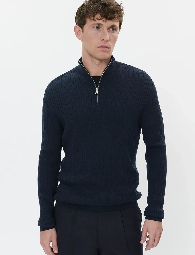 Matinique - MAmason SZ cabel - neuleet joissa puolipitkä vetoketju - dark navy melange - 0