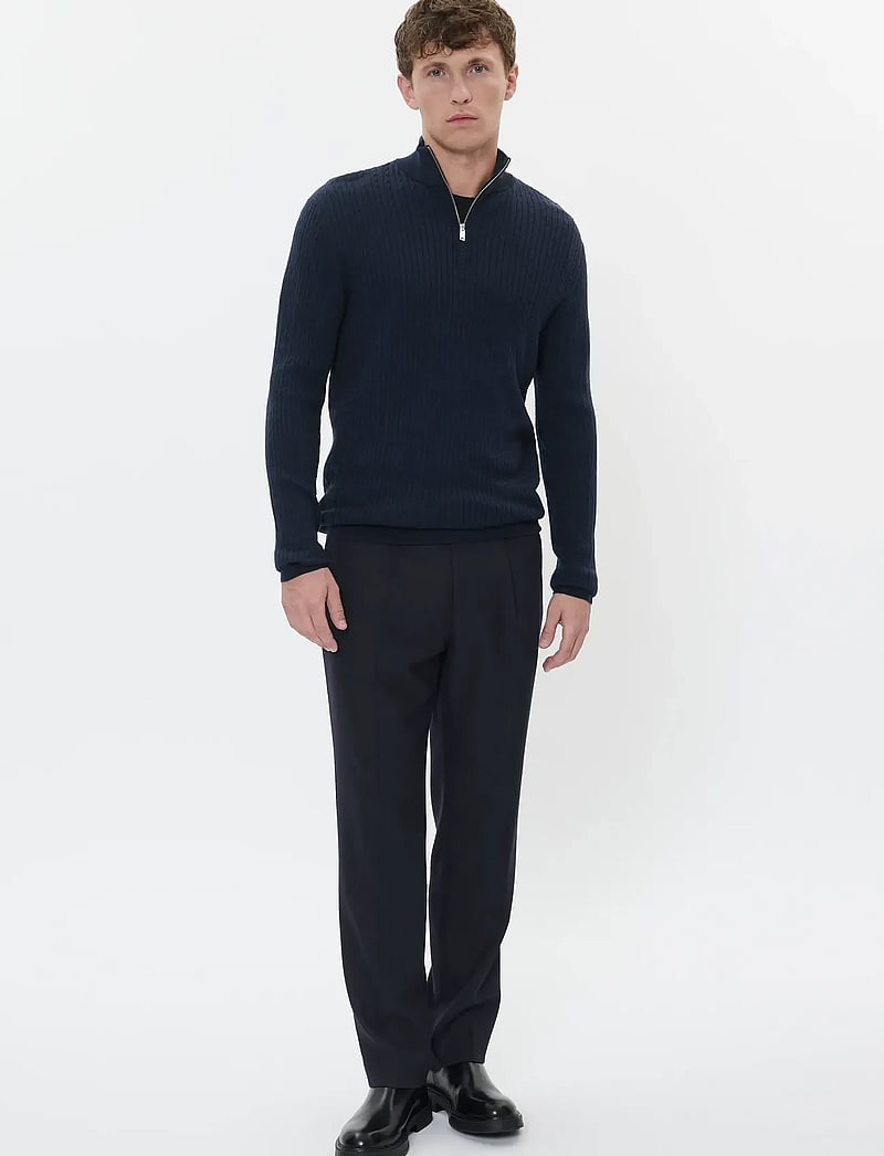 Matinique - MAmason SZ cabel - neuleet joissa puolipitkä vetoketju - dark navy melange - 3