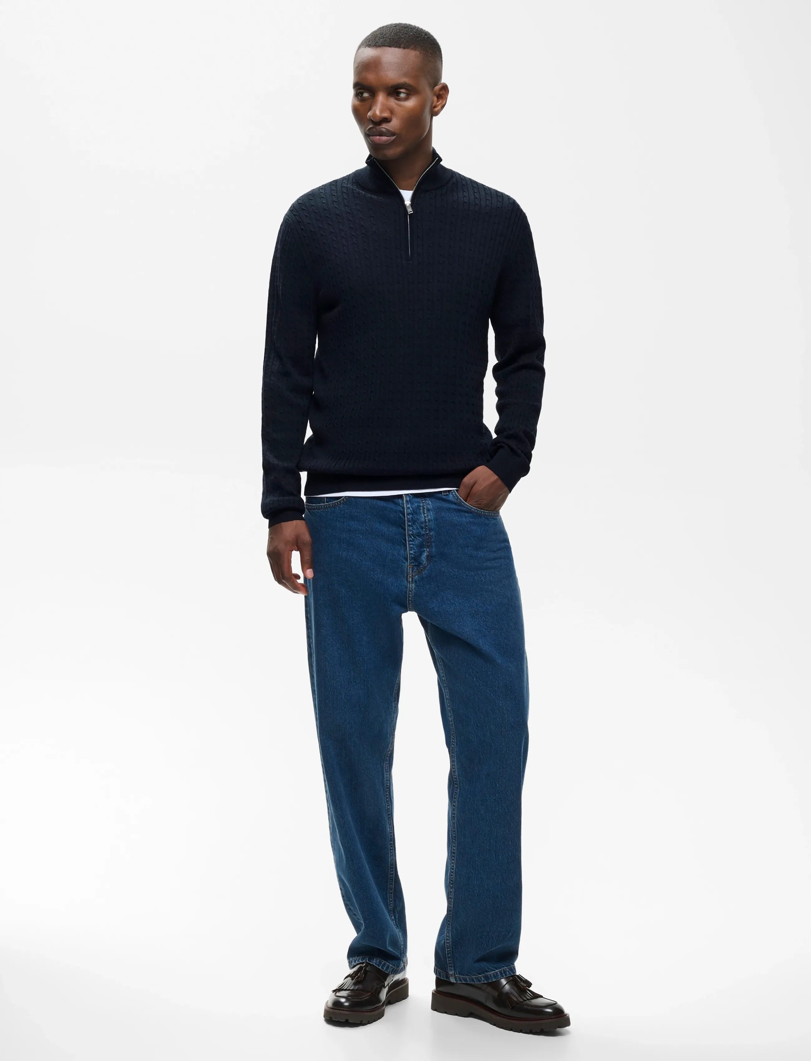 Matinique - MAmason SZ cabel - poolpika lukuga džemprid - dark navy melange - 3