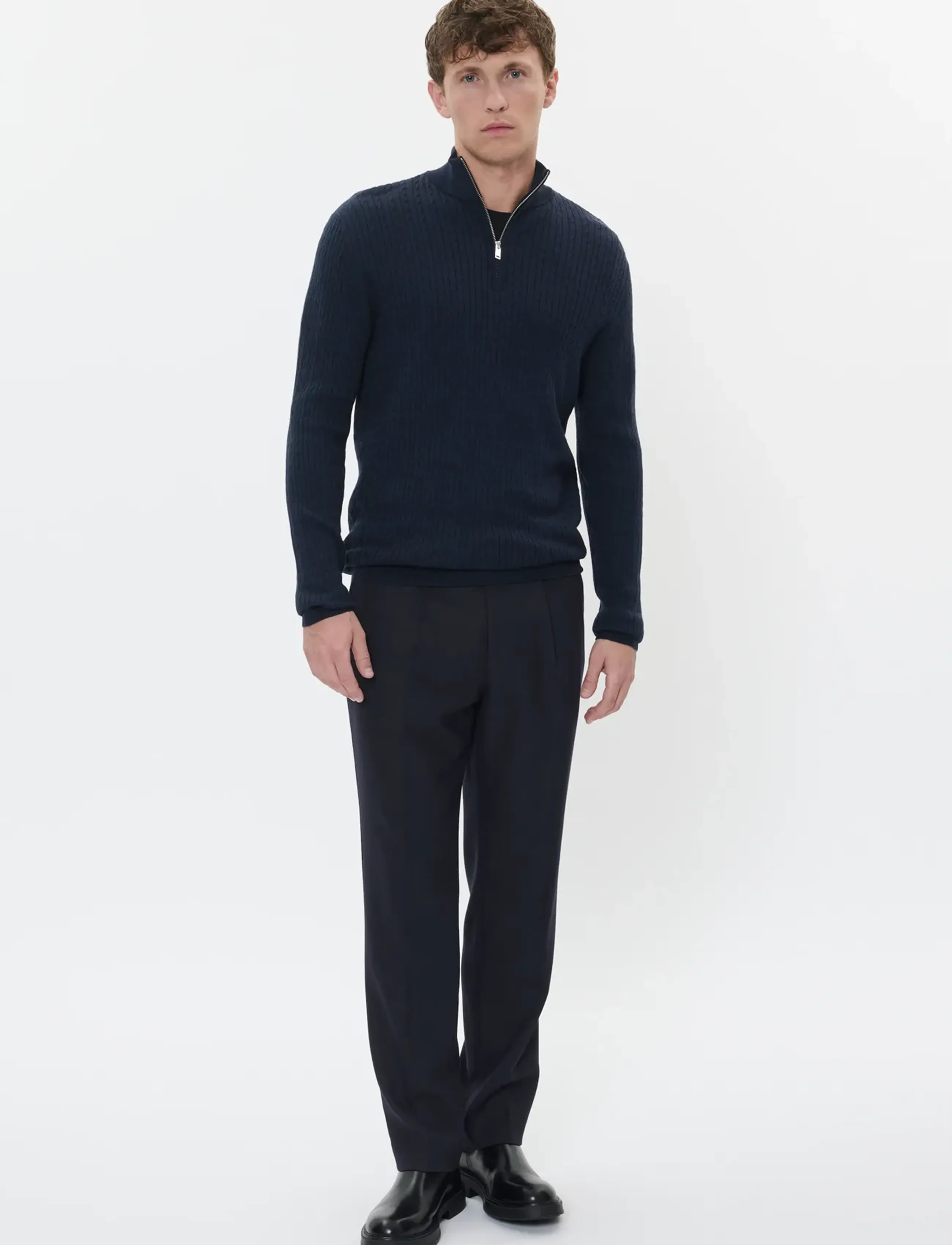 Matinique - MAmason SZ cabel - pullover mit halbem reißverschluss - dark navy melange - 3