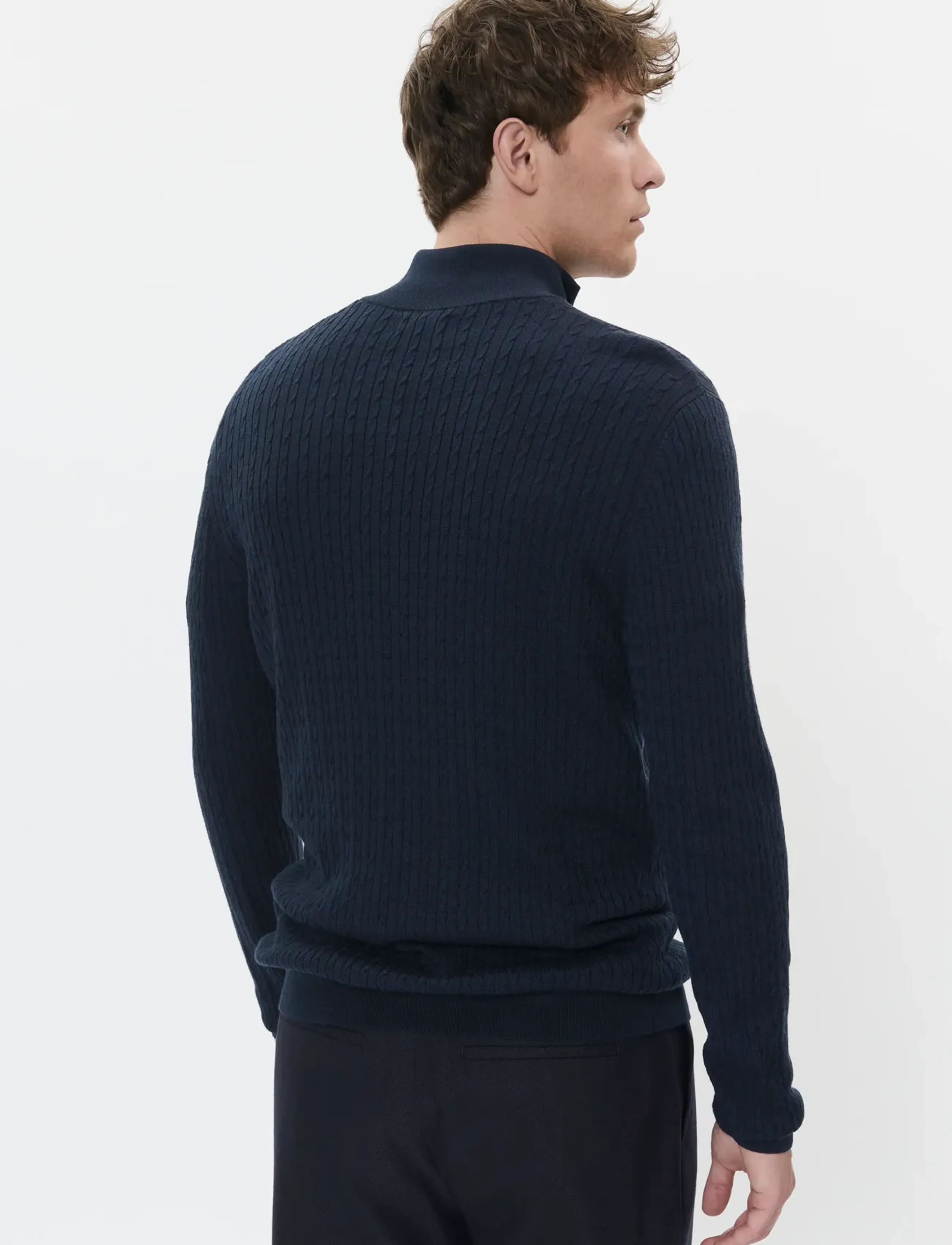 Matinique - MAmason SZ cabel - pullover mit halbem reißverschluss - dark navy melange - 4