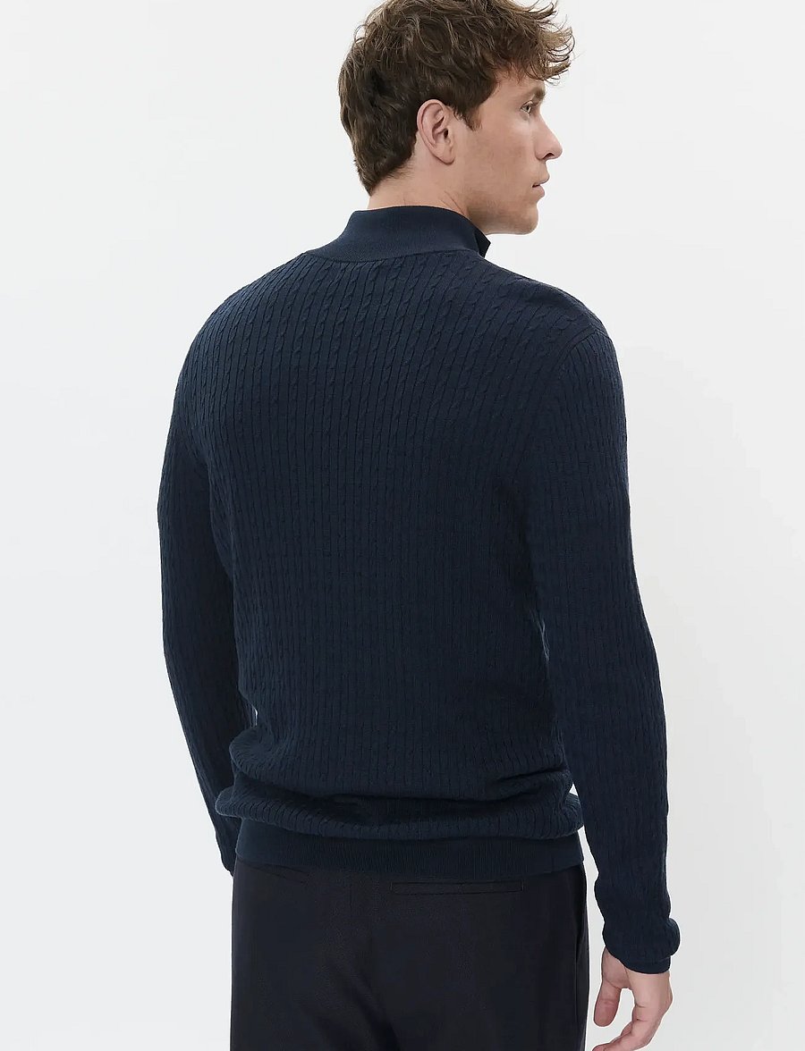 Matinique - MAmason SZ cabel - pullover mit halbem reißverschluss - dark navy melange - 4