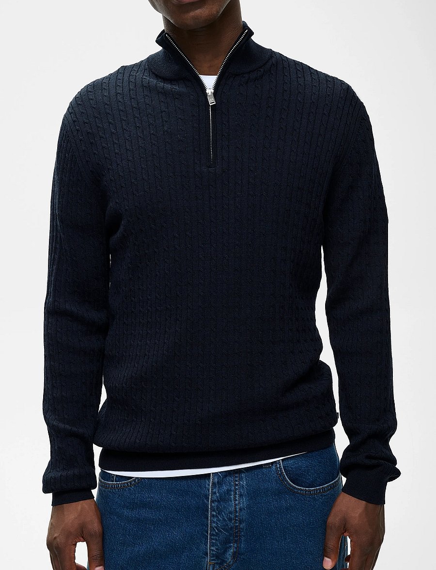 Matinique - MAmason SZ cabel - poolpika lukuga džemprid - dark navy melange - 5