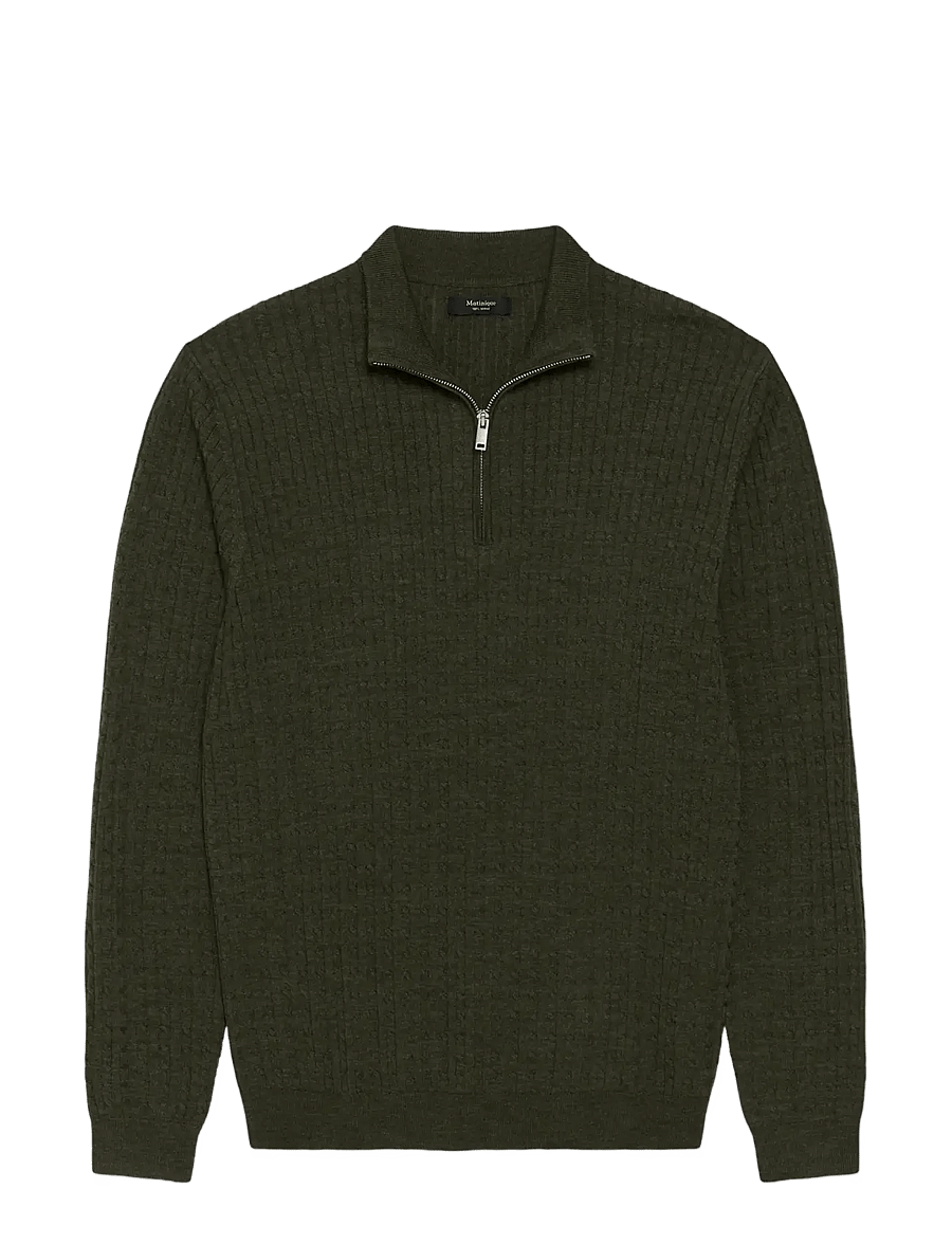 Matinique - MAmason SZ cabel - pullover mit halbem reißverschluss - forest night - 1