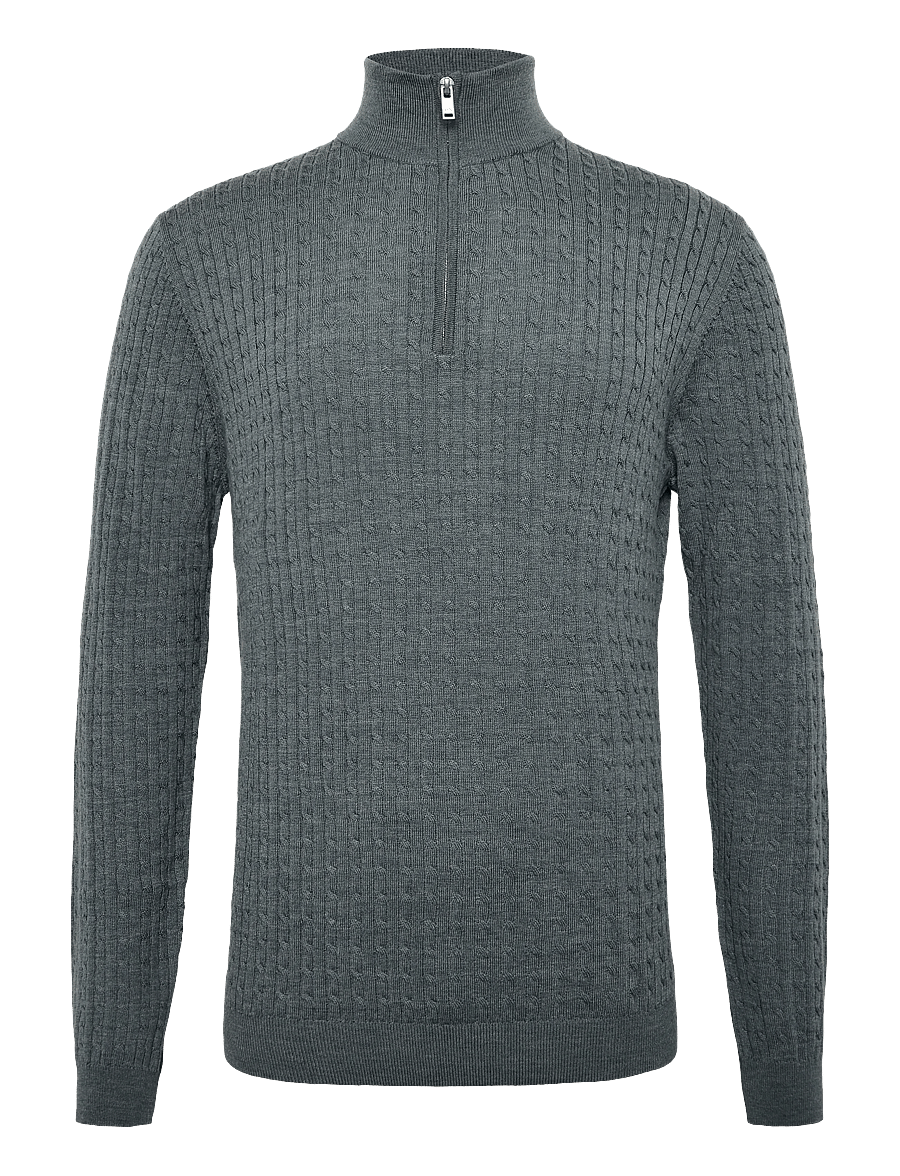 Matinique - MAmason SZ cabel - halfzip strik - stormy weather melange - 1