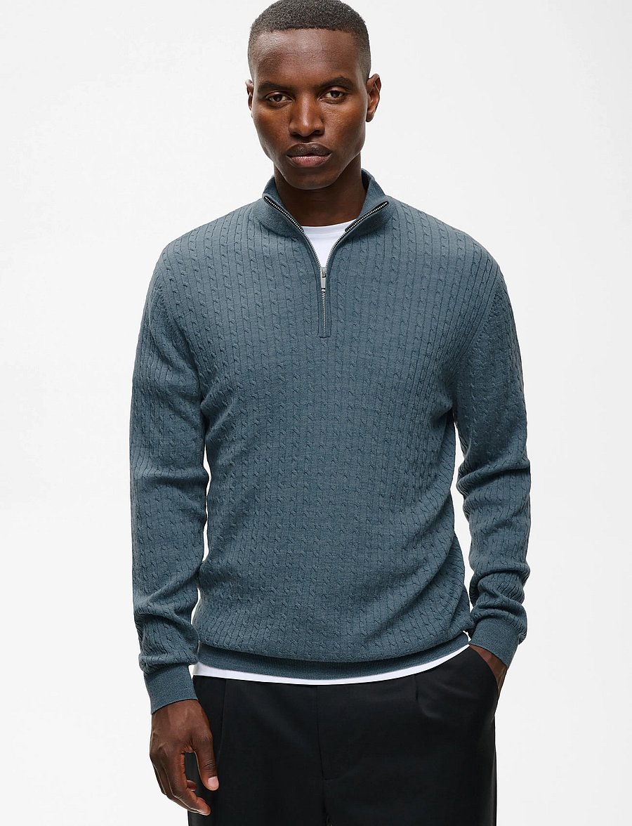 Matinique - MAmason SZ cabel - half zip-tröjor - stormy weather melange - 0