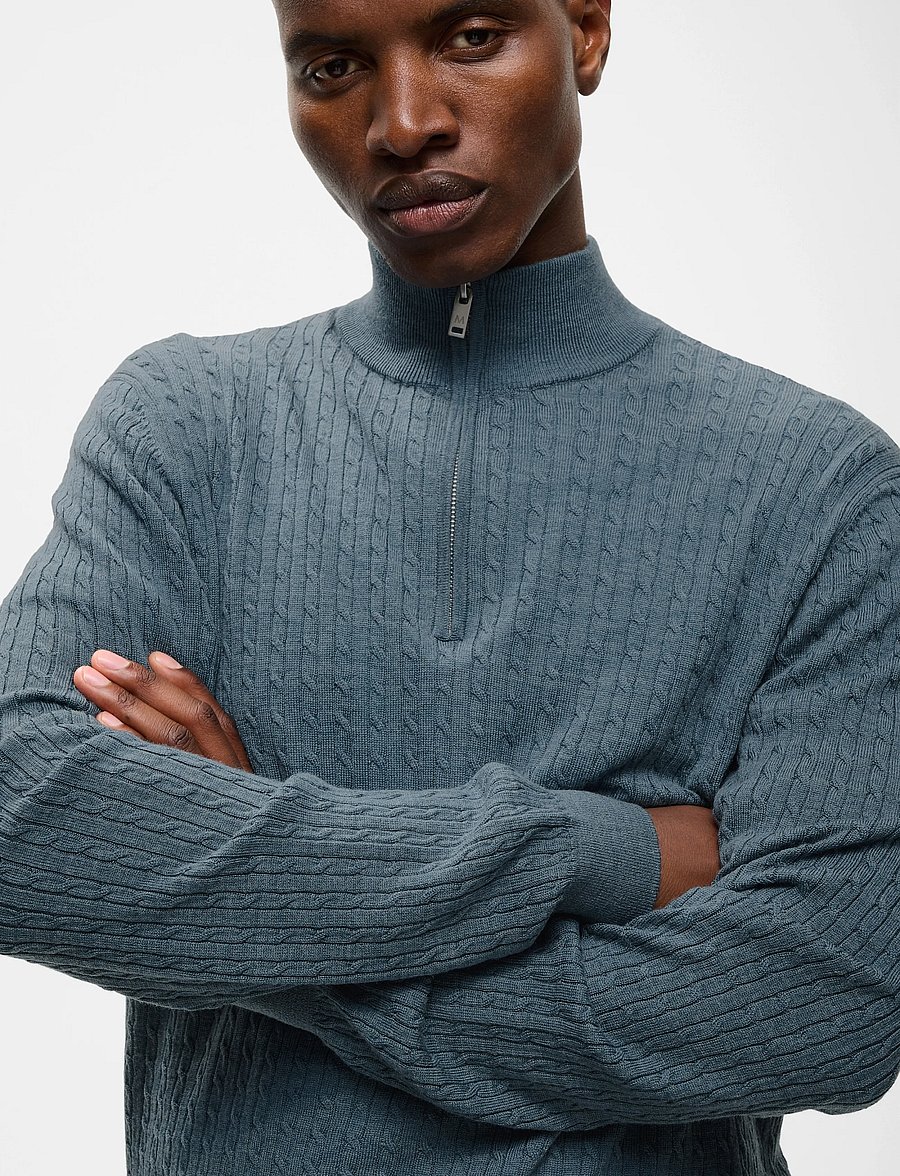 Matinique - MAmason SZ cabel - half zip-tröjor - stormy weather melange - 3