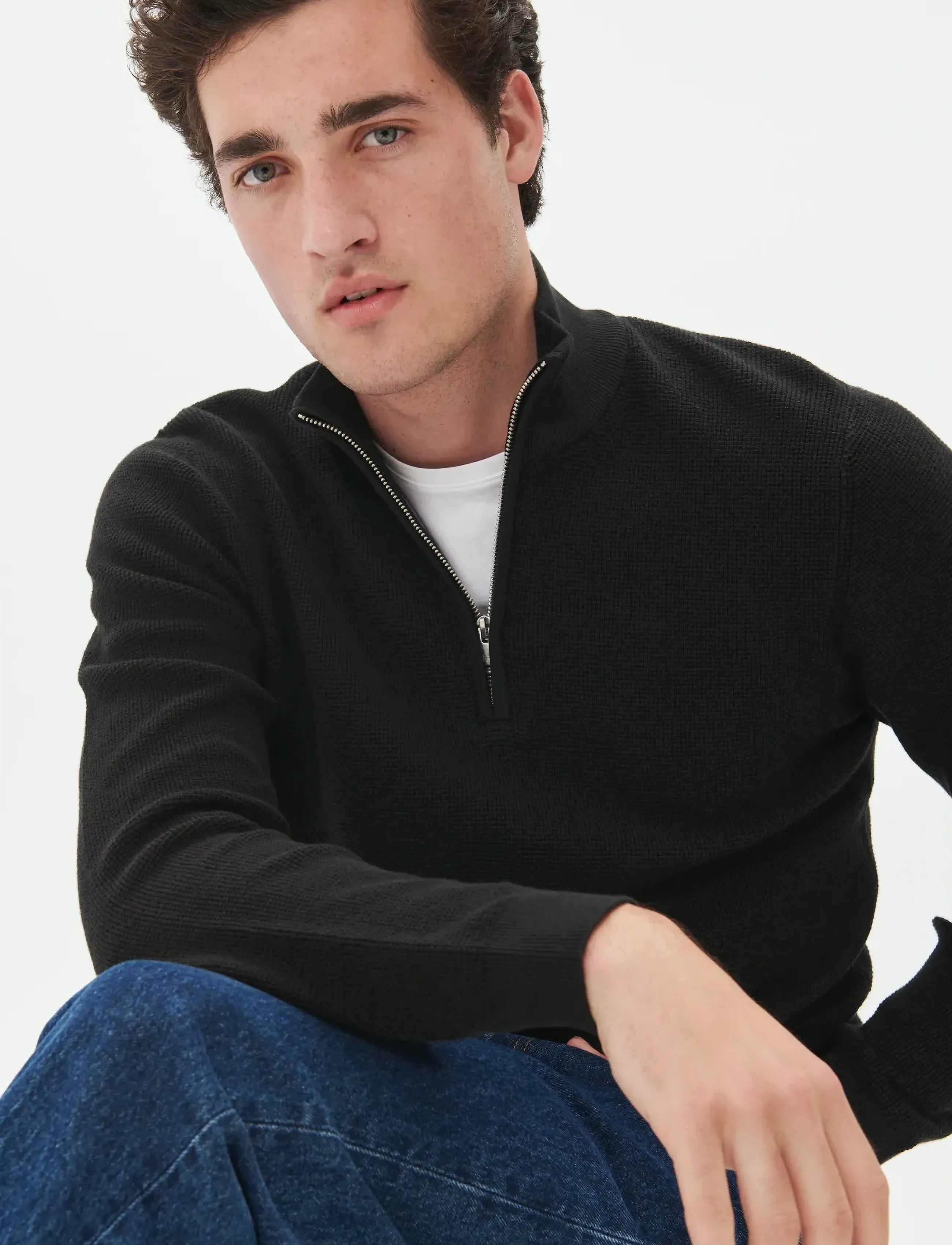 Matinique MAlagoon Z - Pullover mit halbem Reißverschluss - BLACK / black