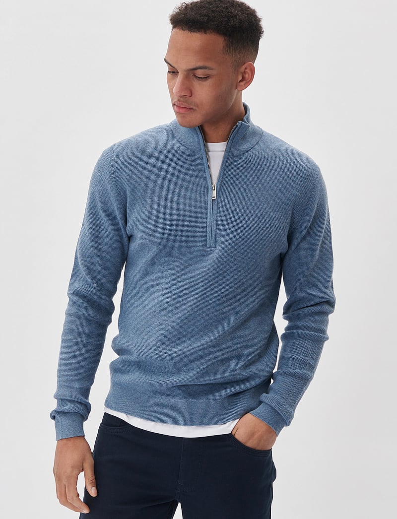 Matinique - MAlagoon Z - pullover mit halbem reißverschluss - captain's blue melange - 0