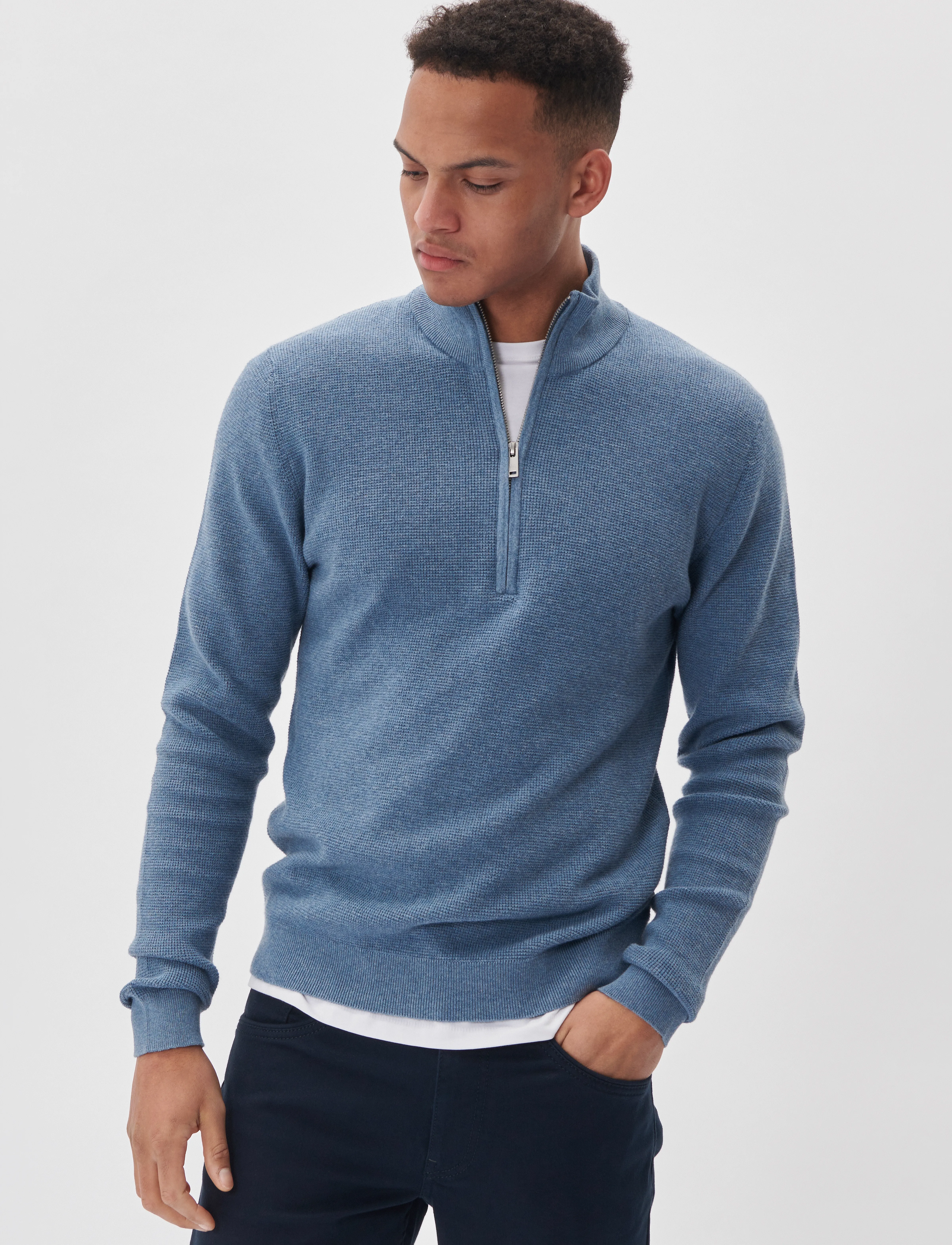 Matinique MAlagoon Z - Pullover mit halbem Reißverschluss - CAPTAIN'S BLUE MELANGE / blue