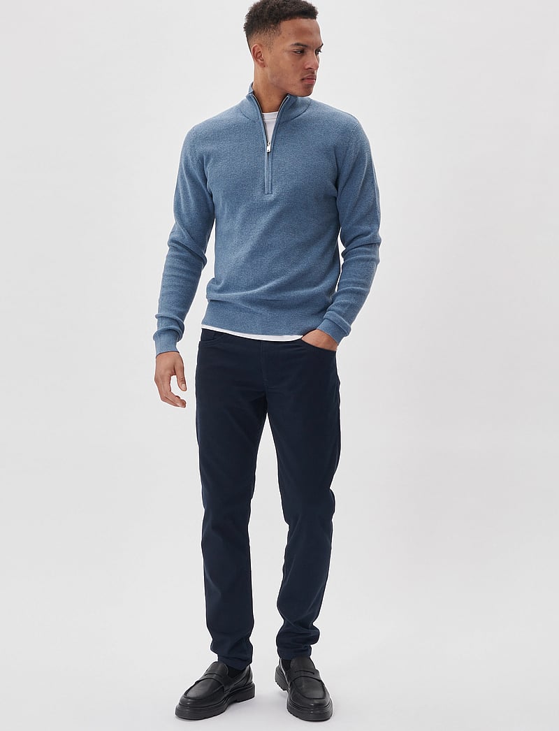 Matinique - MAlagoon Z - pullover mit halbem reißverschluss - captain's blue melange - 3