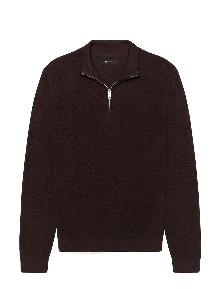 Matinique - MAlagoon Z - pullover mit halbem reißverschluss - chocolate brown - 1