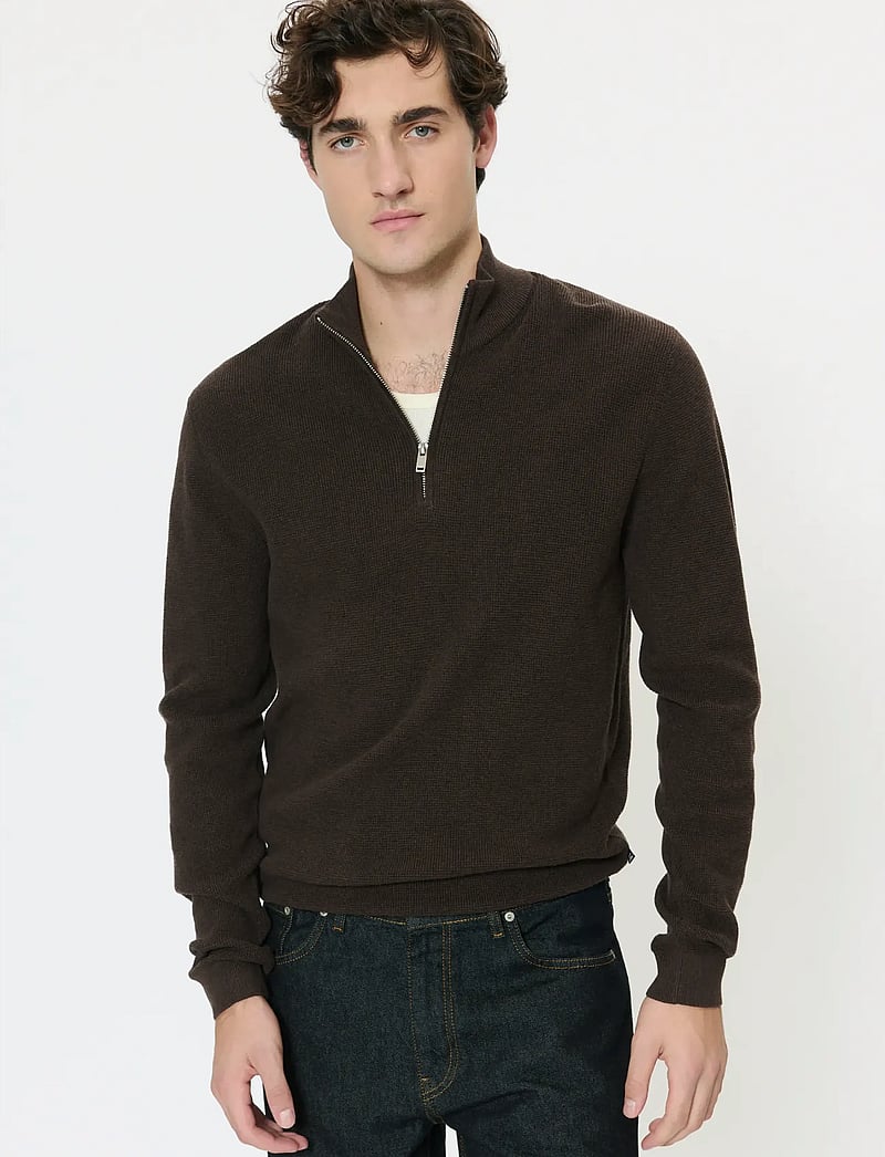 Matinique - MAlagoon Z - pullover mit halbem reißverschluss - chocolate brown - 0