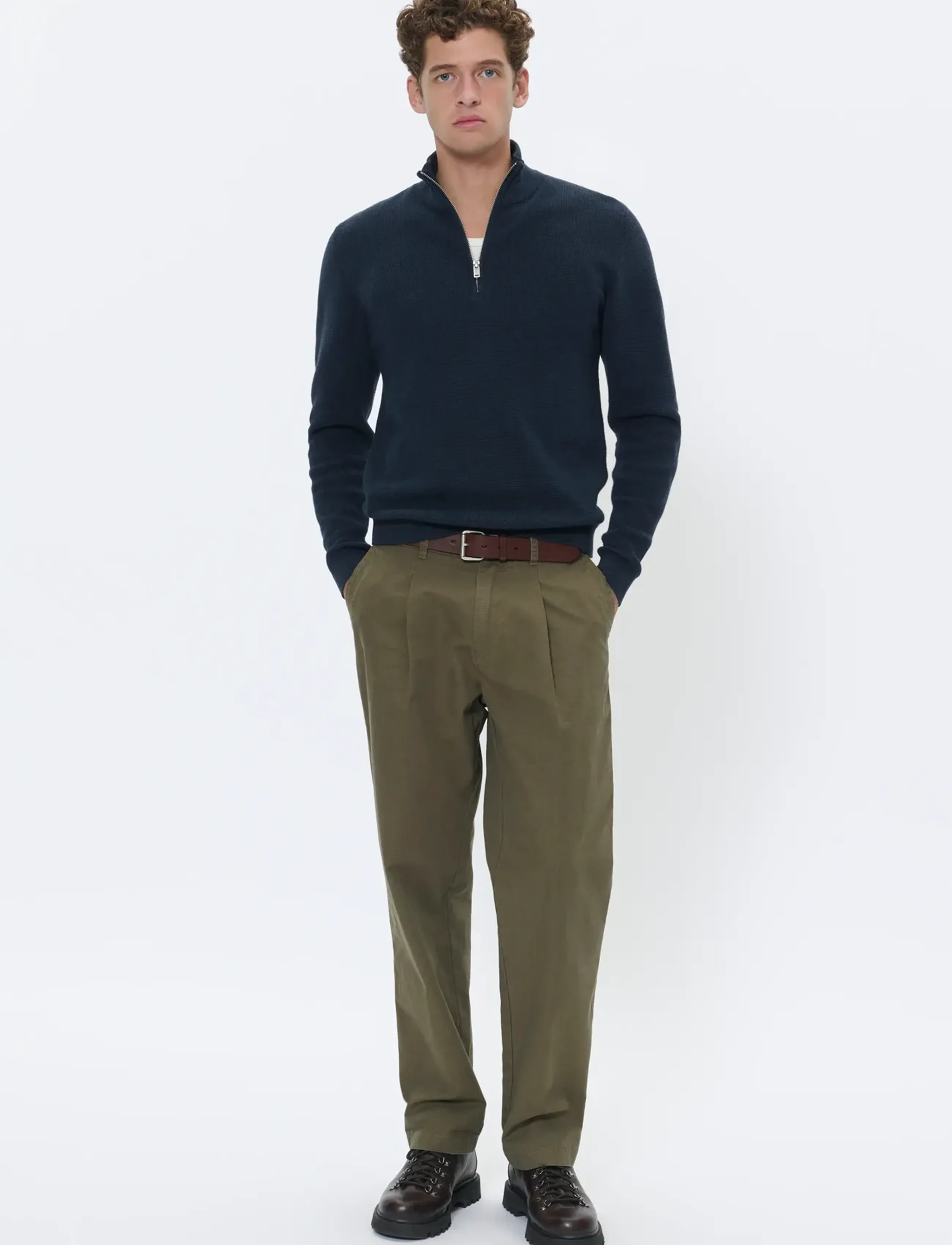 Matinique - MAlagoon Z - puolivetoketjulliset neuleet - dark navy melange - 3