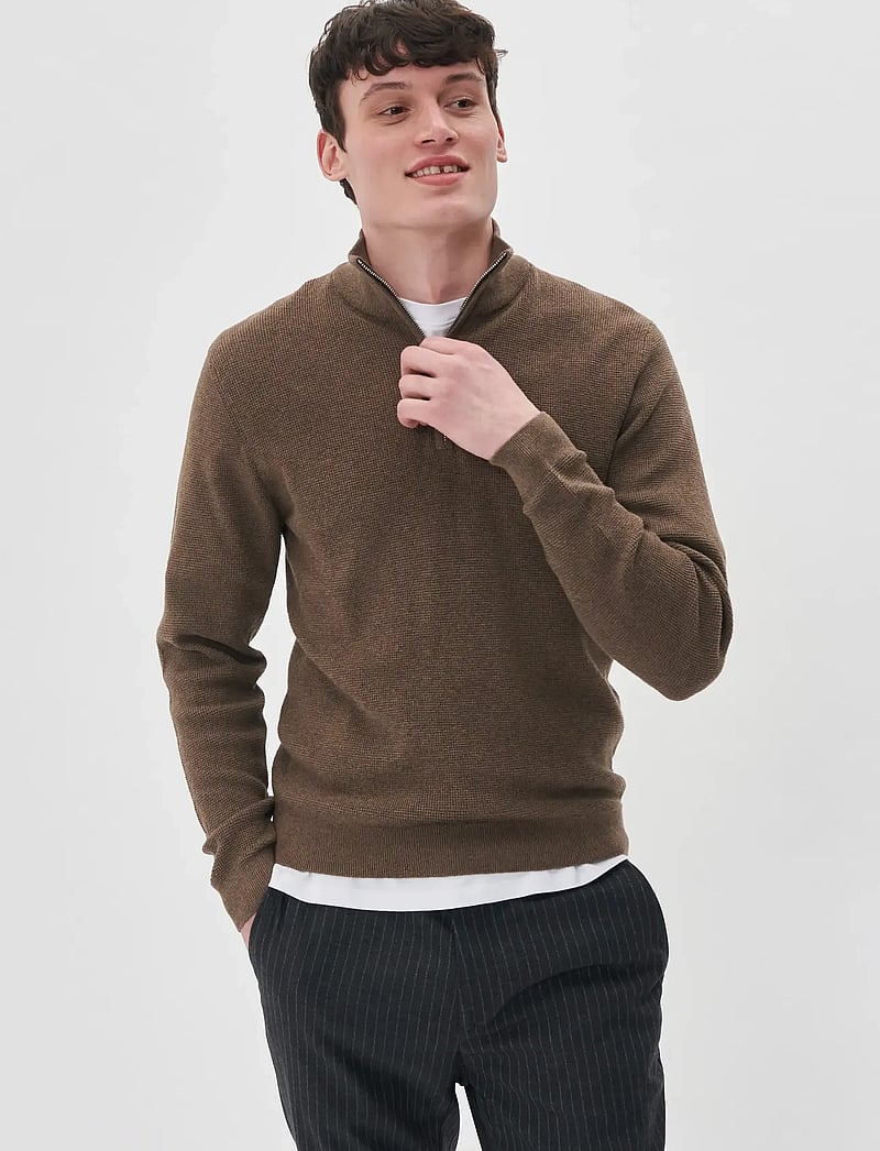 Matinique - MAlagoon Z - pullover mit halbem reißverschluss - morel melange - 0