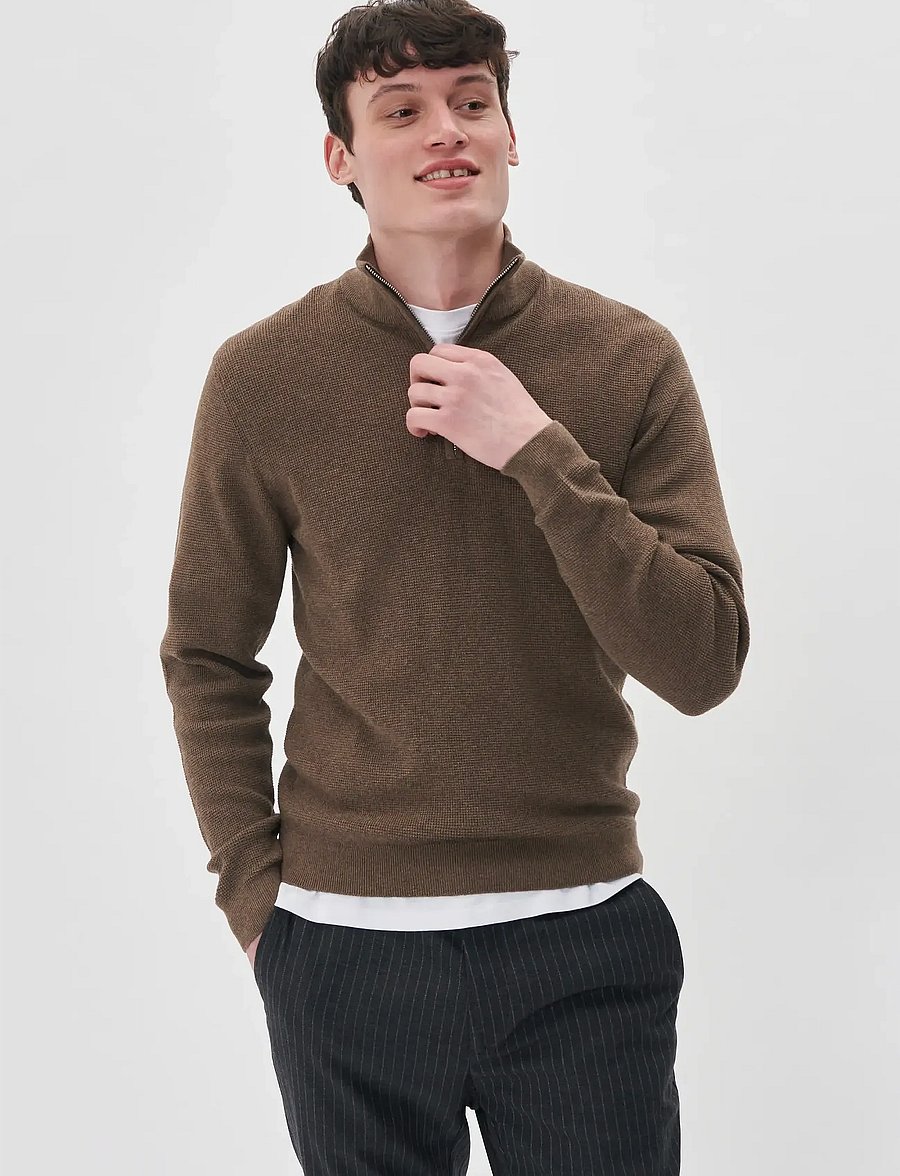 Matinique - MAlagoon Z - pullover mit halbem reißverschluss - morel melange - 0