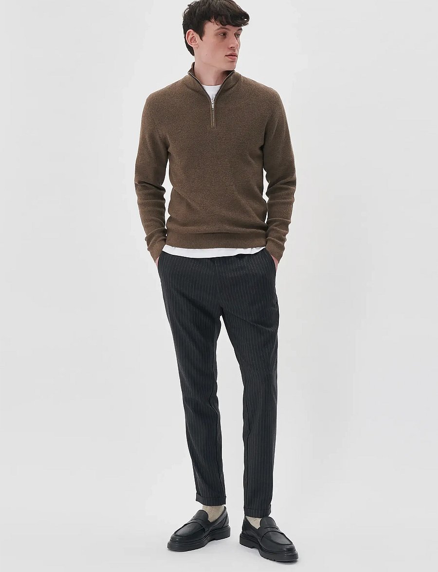 Matinique - MAlagoon Z - pullover mit halbem reißverschluss - morel melange - 3