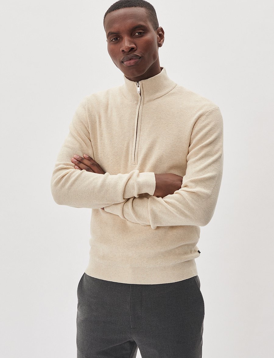 Matinique - MAlagoon Z - pullover mit halbem reißverschluss - oyster gray melange - 0