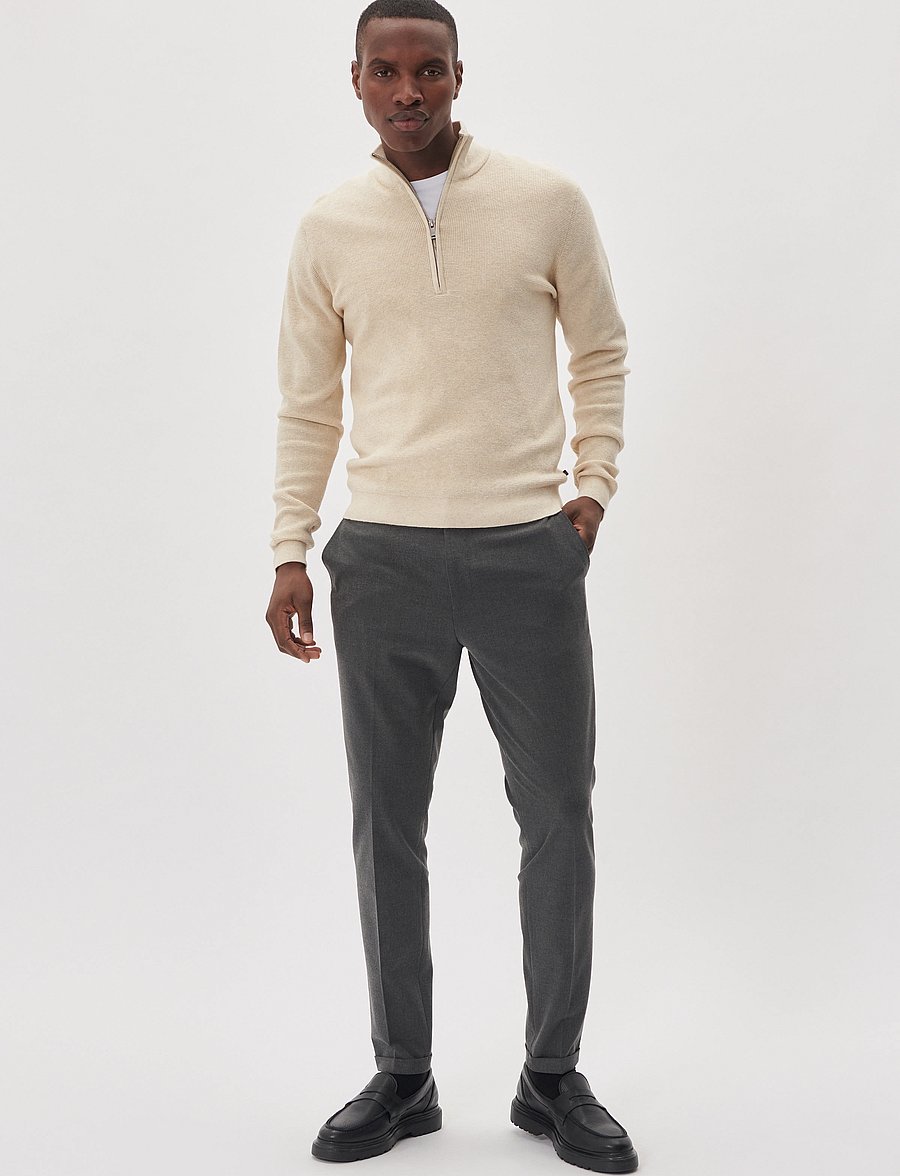 Matinique - MAlagoon Z - pullover mit halbem reißverschluss - oyster gray melange - 3