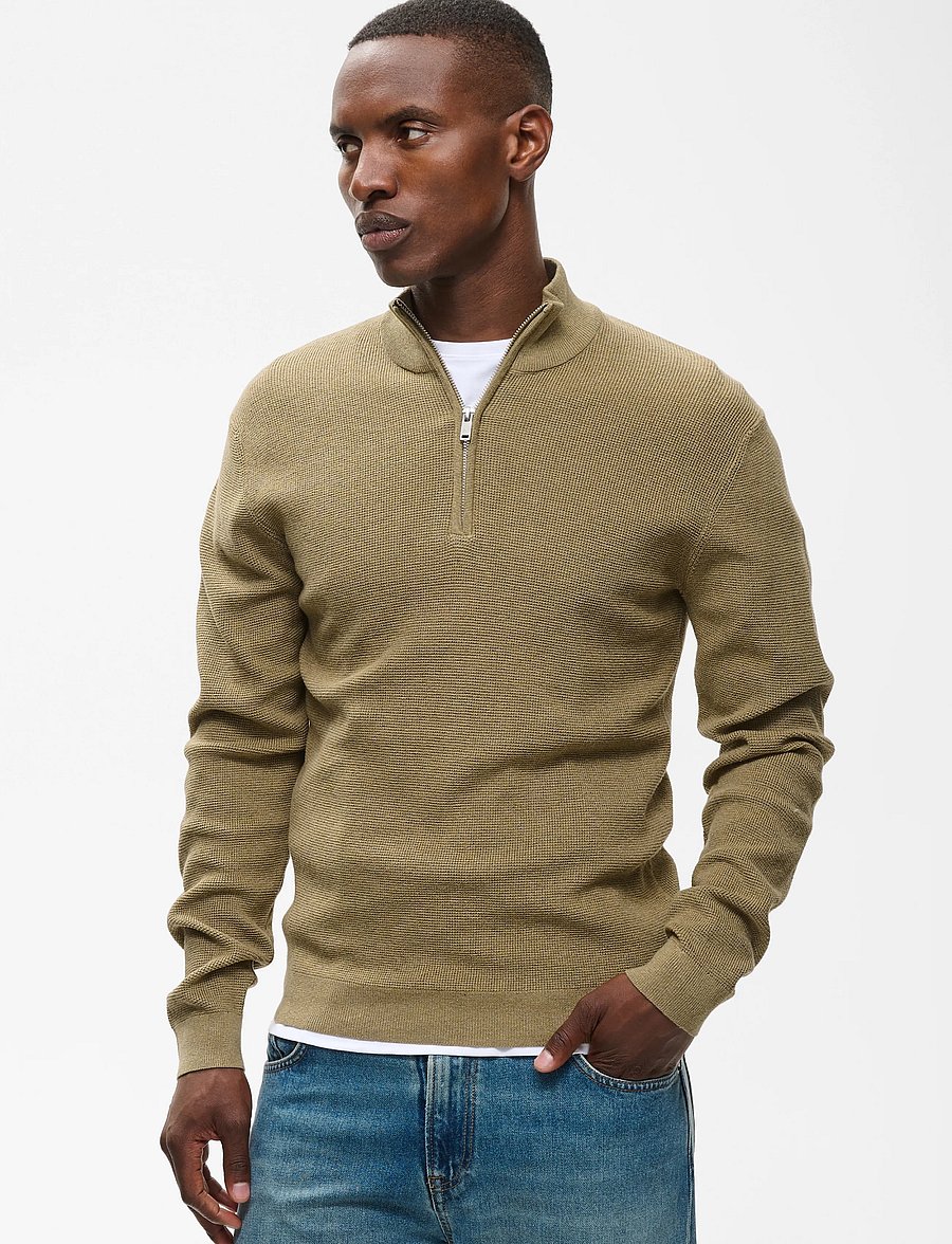 Matinique - MAlagoon Z - pullover mit halbem reißverschluss - silver sage melange - 0