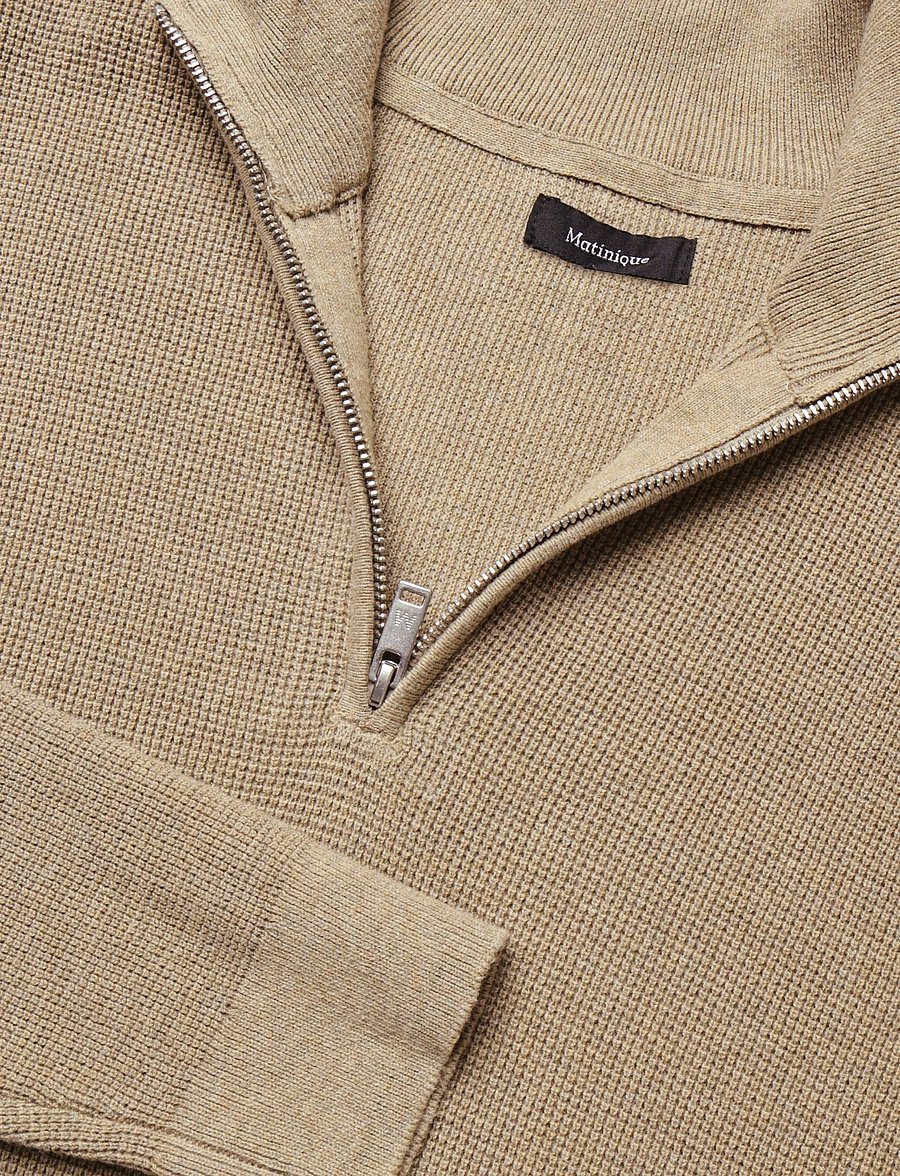 Matinique - MAlagoon Z - pullover mit halbem reißverschluss - silver sage melange - 5