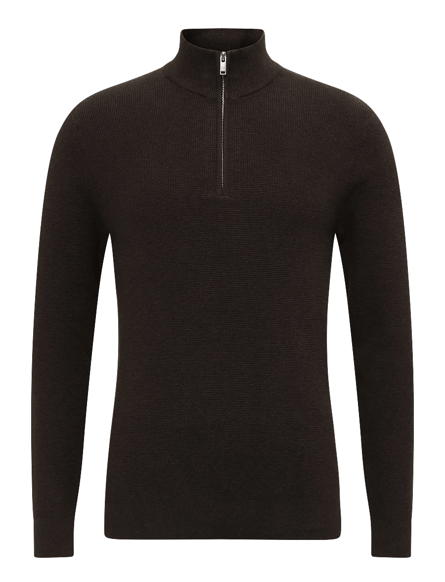 Matinique - MAlagoon Z - pullover mit halbem reißverschluss - turkish coffee melange - 1