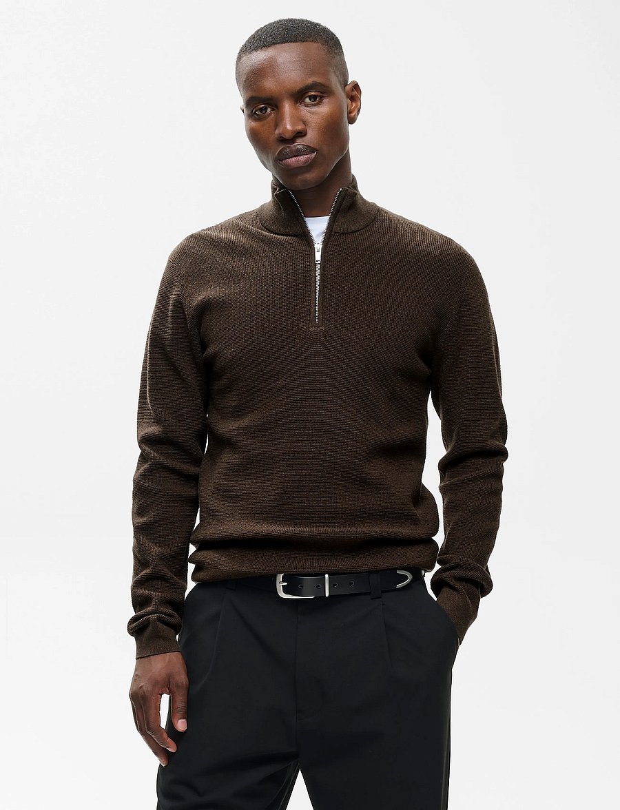 Matinique - MAlagoon Z - pullover mit halbem reißverschluss - turkish coffee melange - 0