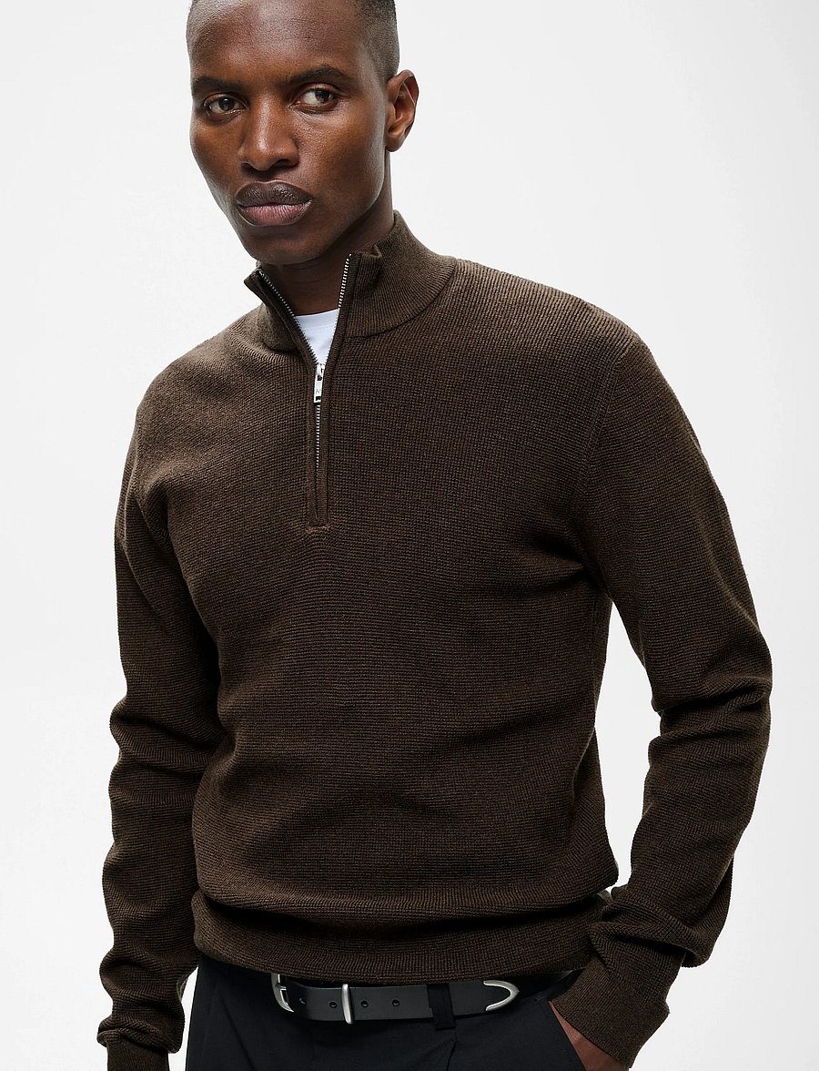 Matinique - MAlagoon Z - pullover mit halbem reißverschluss - turkish coffee melange - 5