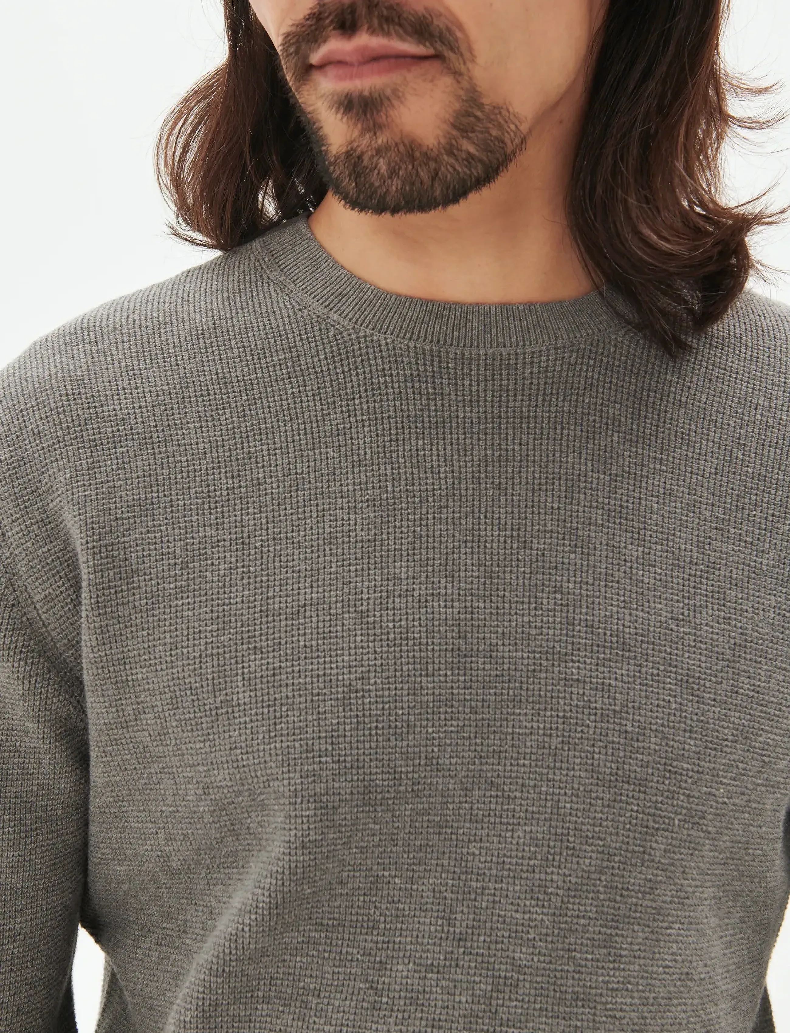 Matinique - MAlagoon - Ümmarguse kaelusega kudumid - medium grey melange - 4