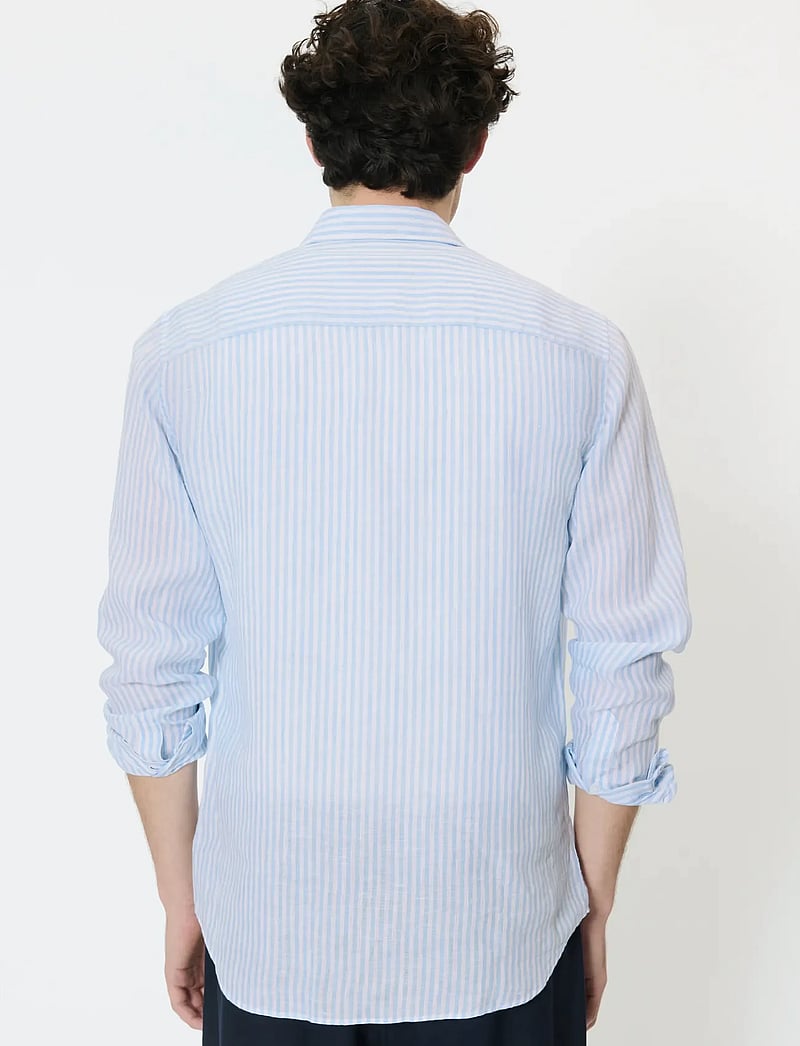 Matinique - MAmarc short - stribede skjorter - chambray blue - 3