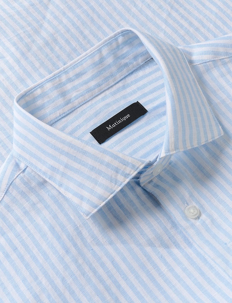 Matinique - MAmarc short - stribede skjorter - chambray blue - 5