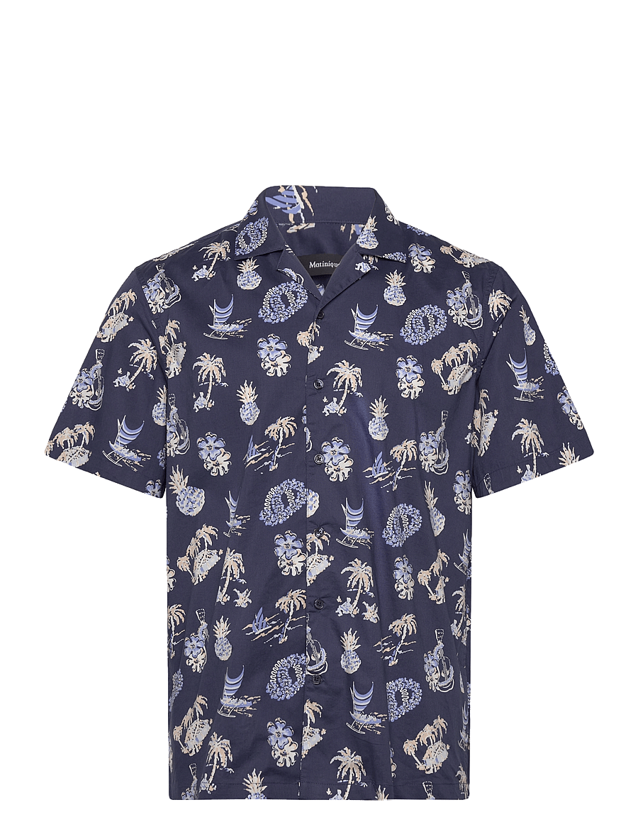 Matinique - MAklampo - short-sleeved shirts - navy blazer - 1