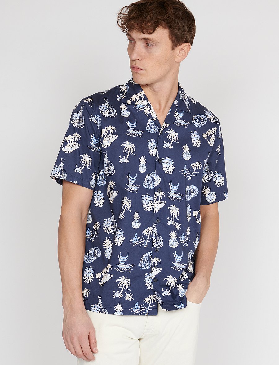 Matinique - MAklampo - short-sleeved shirts - navy blazer - 0